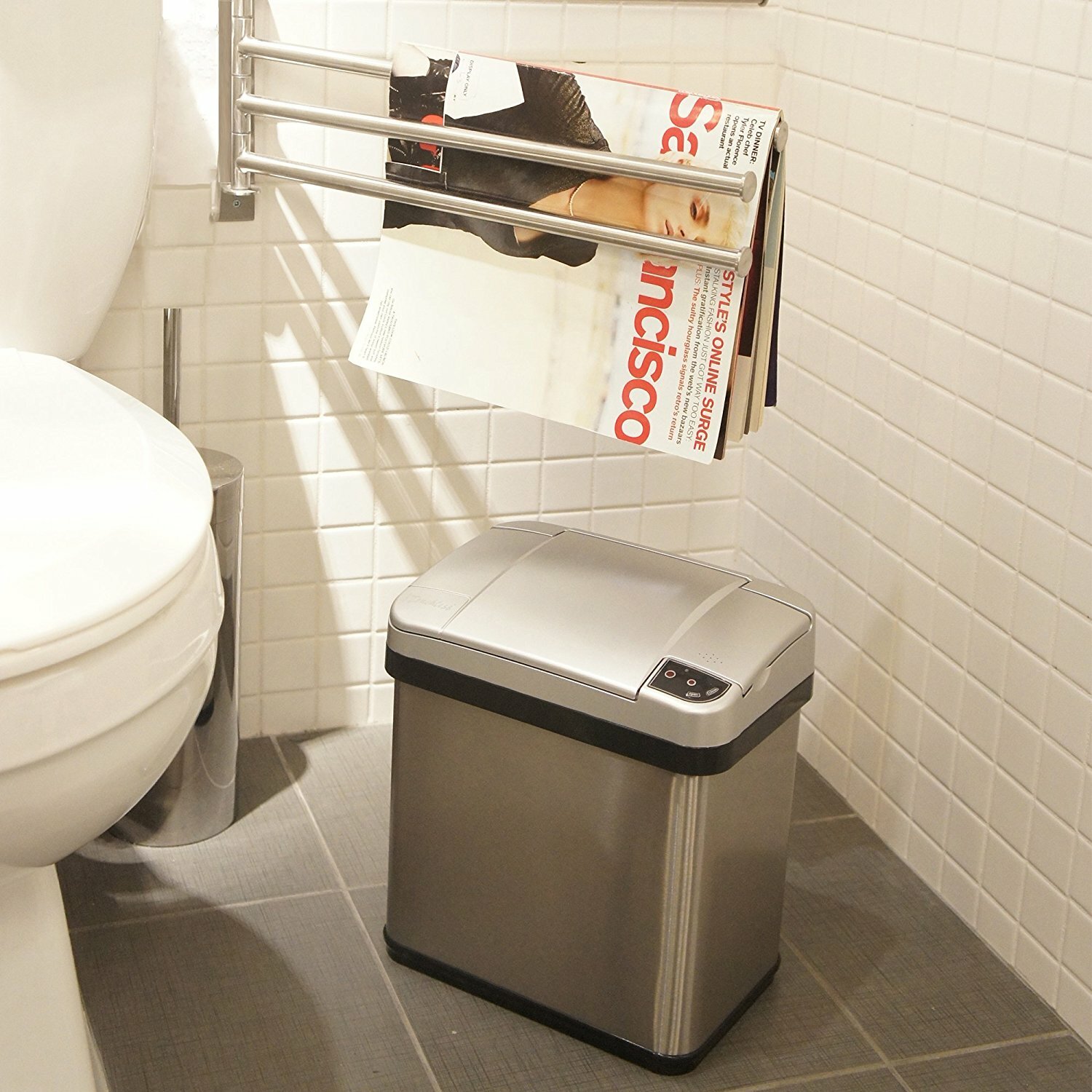 Multifunction 13 Gallon + 2 Gallon Sensor Trash Can Combo Home Office