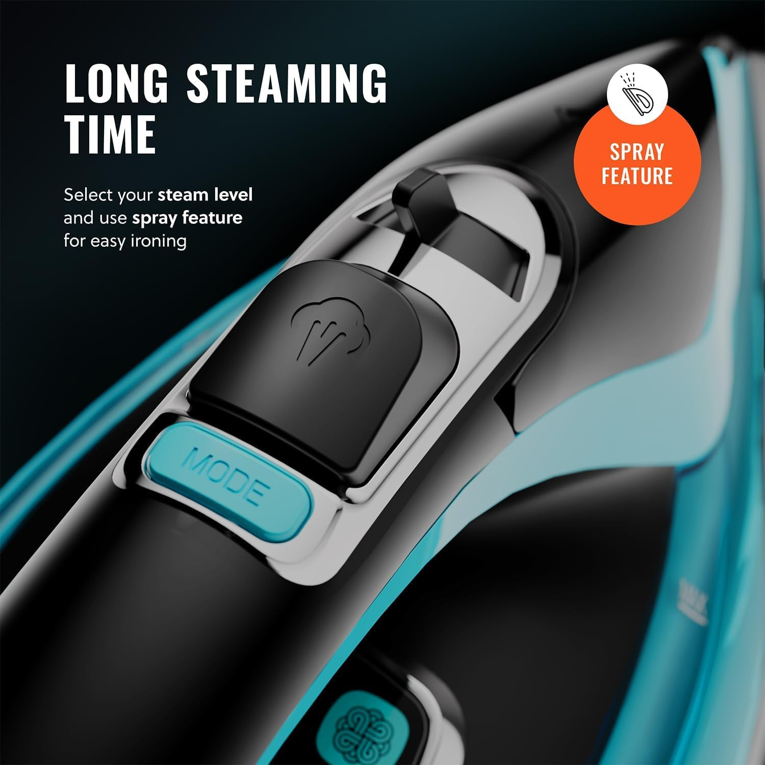 Pursteam Steamtech Steam Iron with LED Display, Ceramic Soleplate, 1750W | 1750W