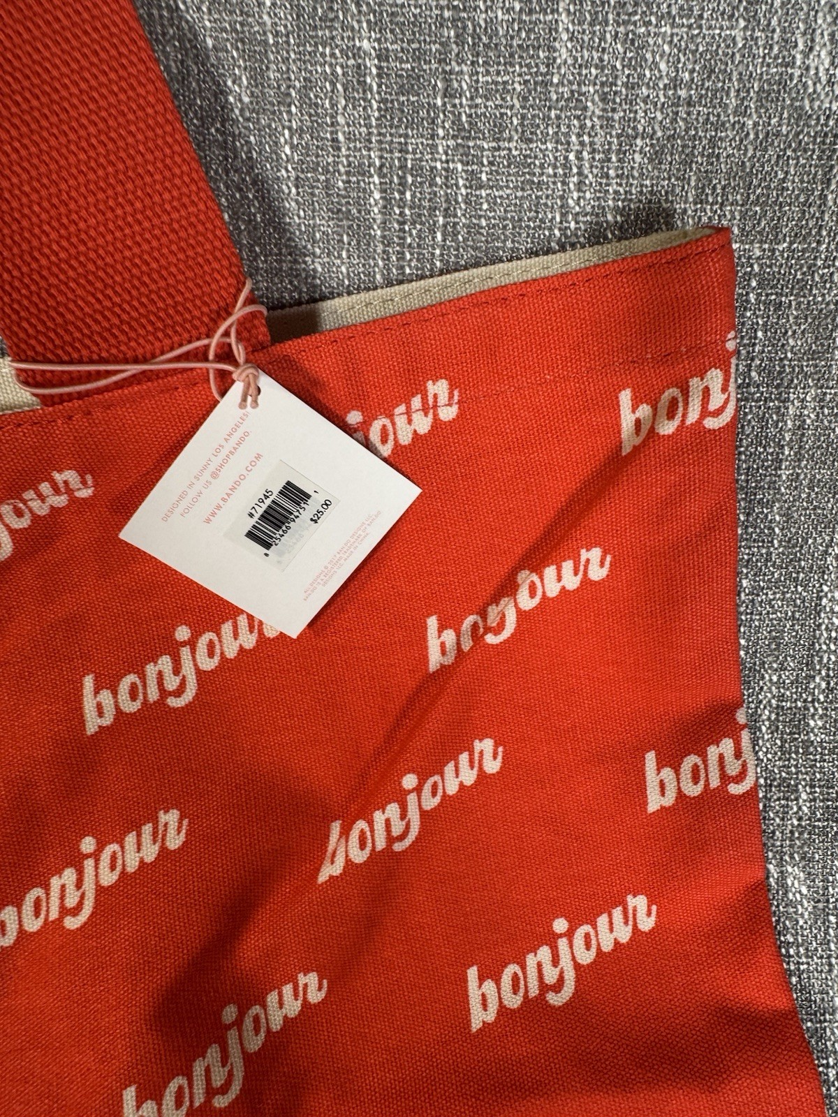 Ban.do Bonjour Tote Bag – Brand New with Tags – Pink & Red – Cute Fun Gift