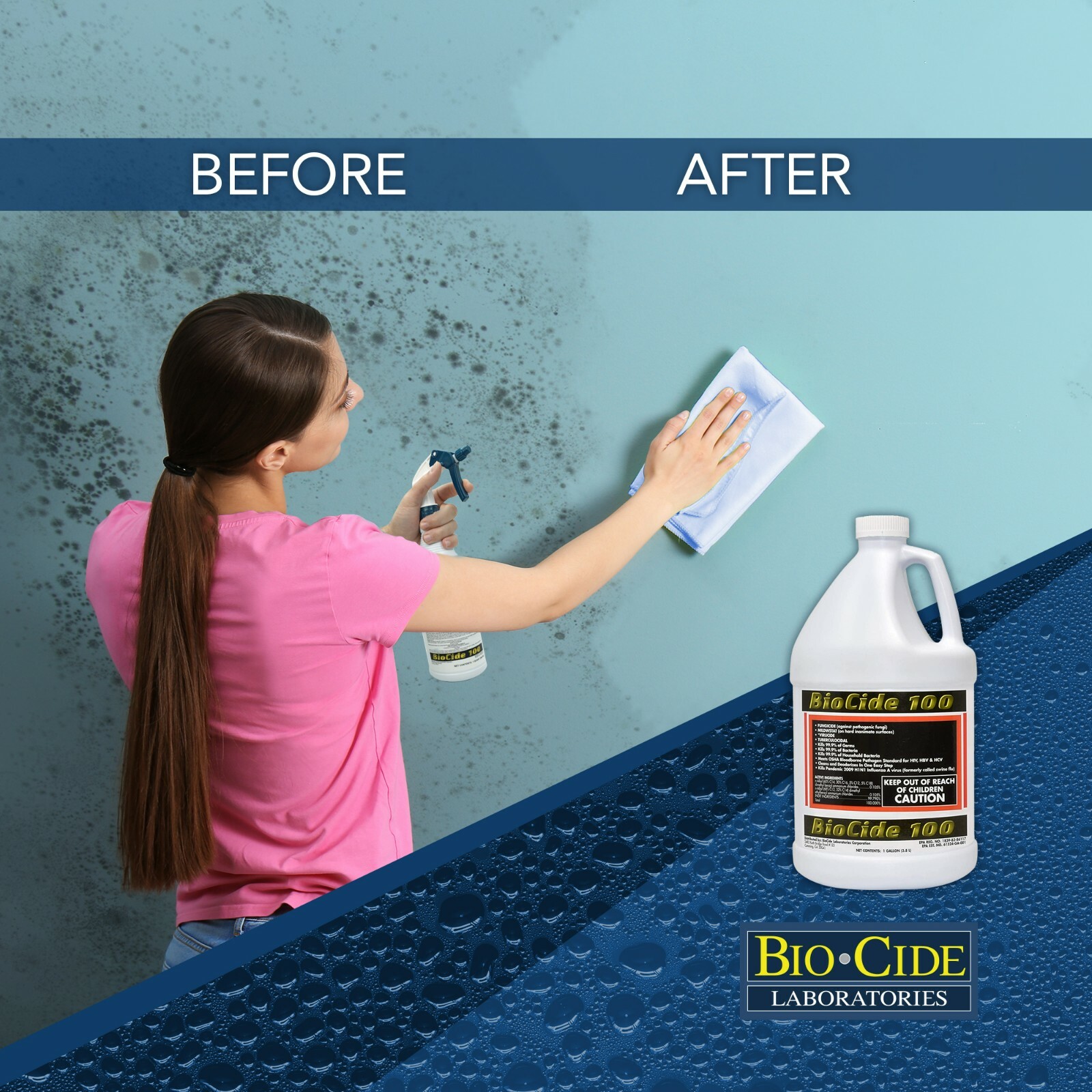 Biocide 100 Multi-Purpose Disinfectant Spray | DIY Mold, Mildew, Fungi Remover