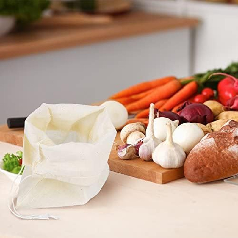 15 Pcs Muslin Bags 8×10 Inches, Cotton Drawstring Bags Fabric Gift Pouches Bulk