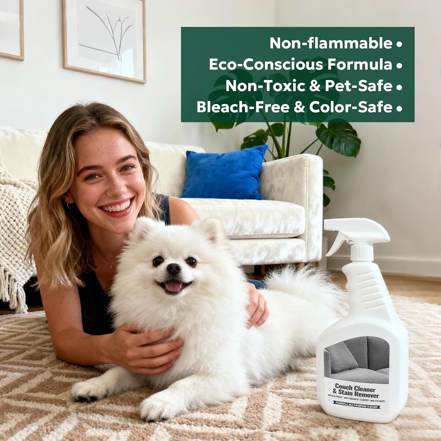 Couch Stain Remover Spray: Multi-Surface Upholstery Cleaner | Pet-Safe Non-Toxic
