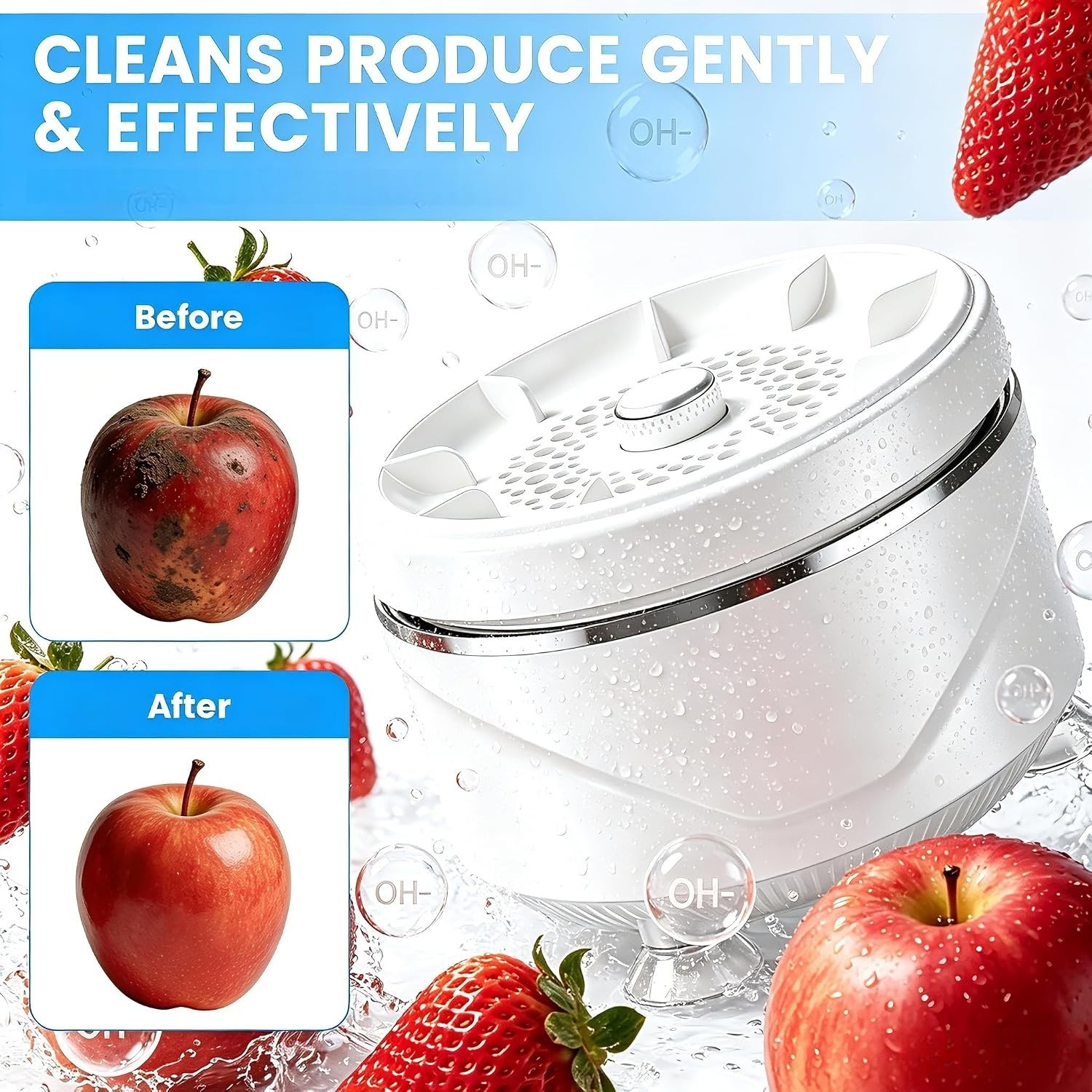 Cordless Fruit and Vegetable Washing Machine, Vegetable Cleaner Device, Porta…