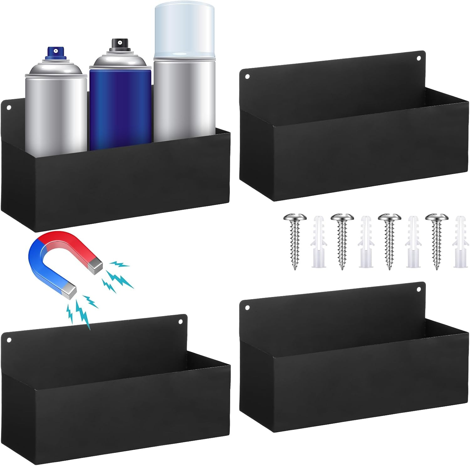 4 Pcs Magnetic Aerosol Spray Can Holder Heavy Duty Magnet Toolbox Bottle Holder