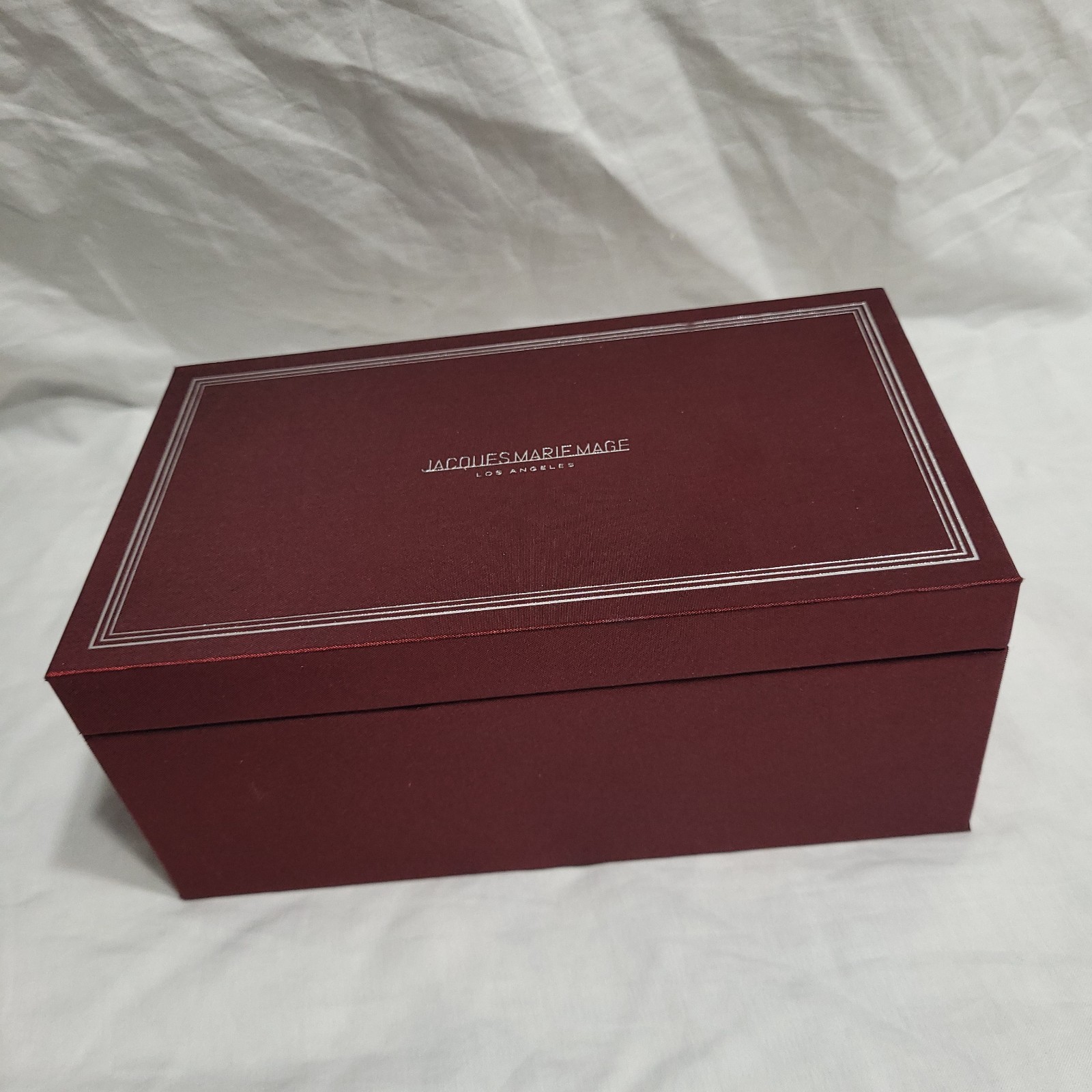 Jacques Marie Mage Gift Box Hard Case Glasses Red Silver Logo 7.75 x 4.5 in