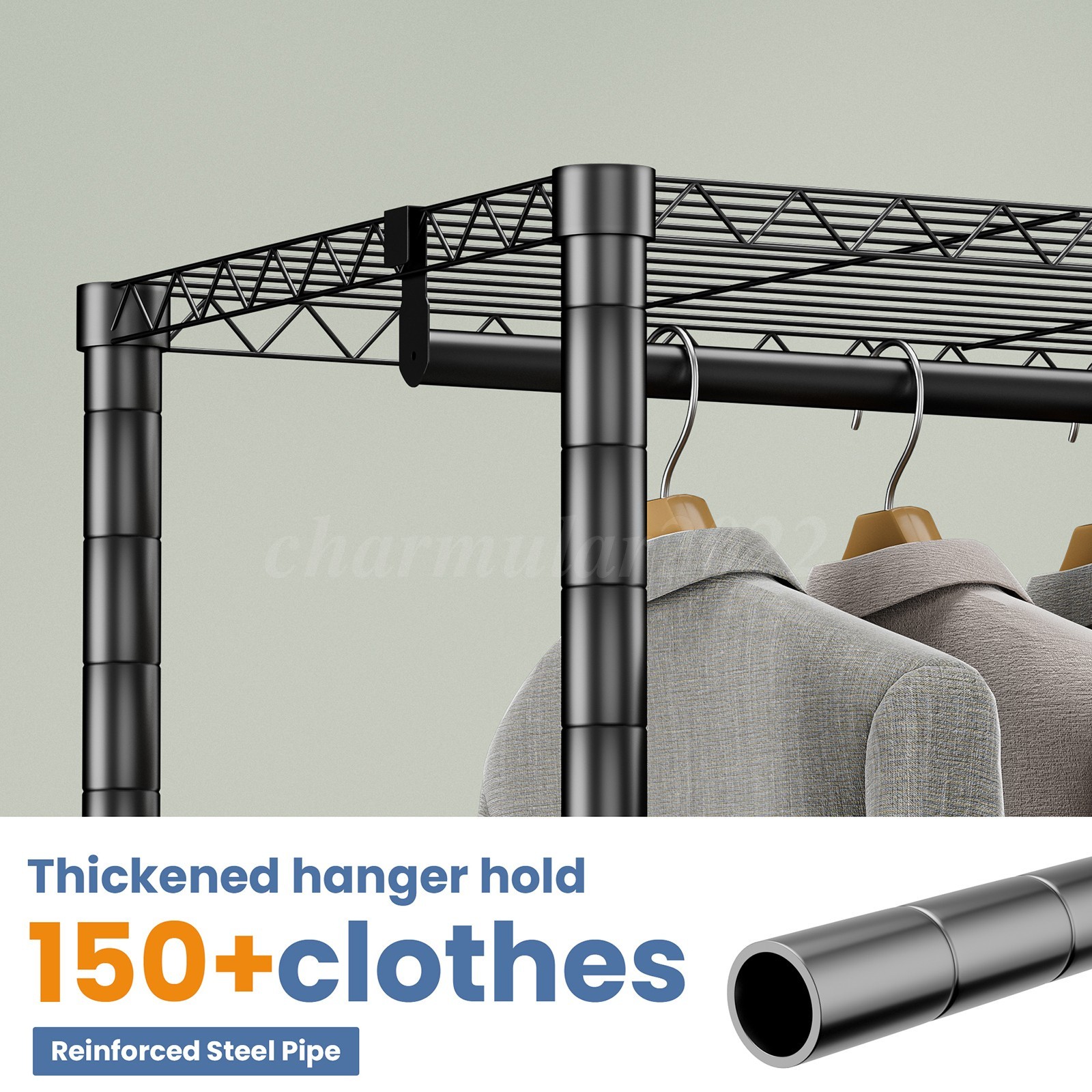 Heavy Duty Garment Rack Large Clothes Rack Freestanding Closet Clothing Shelves