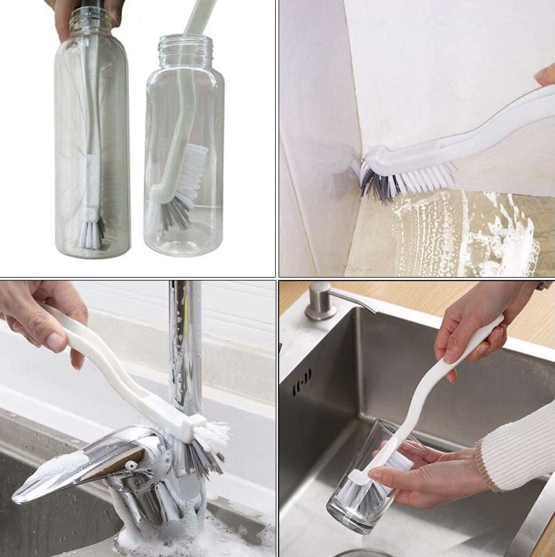 🌟2-Pack Kitchen Scrub Brush Set For Bottles, Dishes, Window, Grout Edges Corner