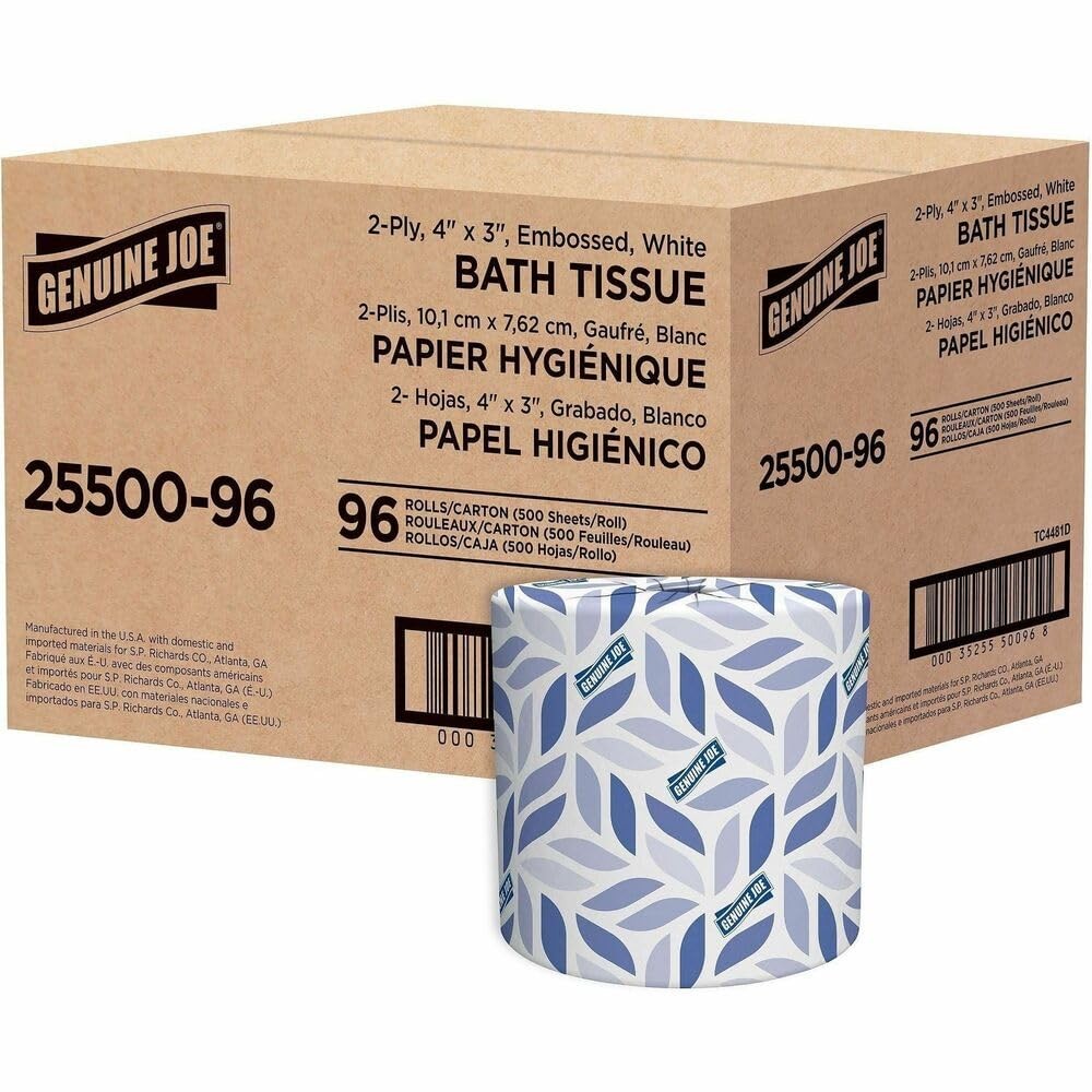 Genuine Joe – GJO2550096 2-ply Standard Bath Tissue Rolls (pack Of 96 Rolls)