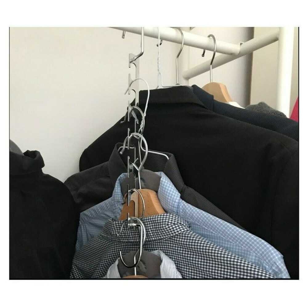 6Pcs Metal Wonder Magic Closet Hanger Organizer Hook Space Saving Clothes Racks