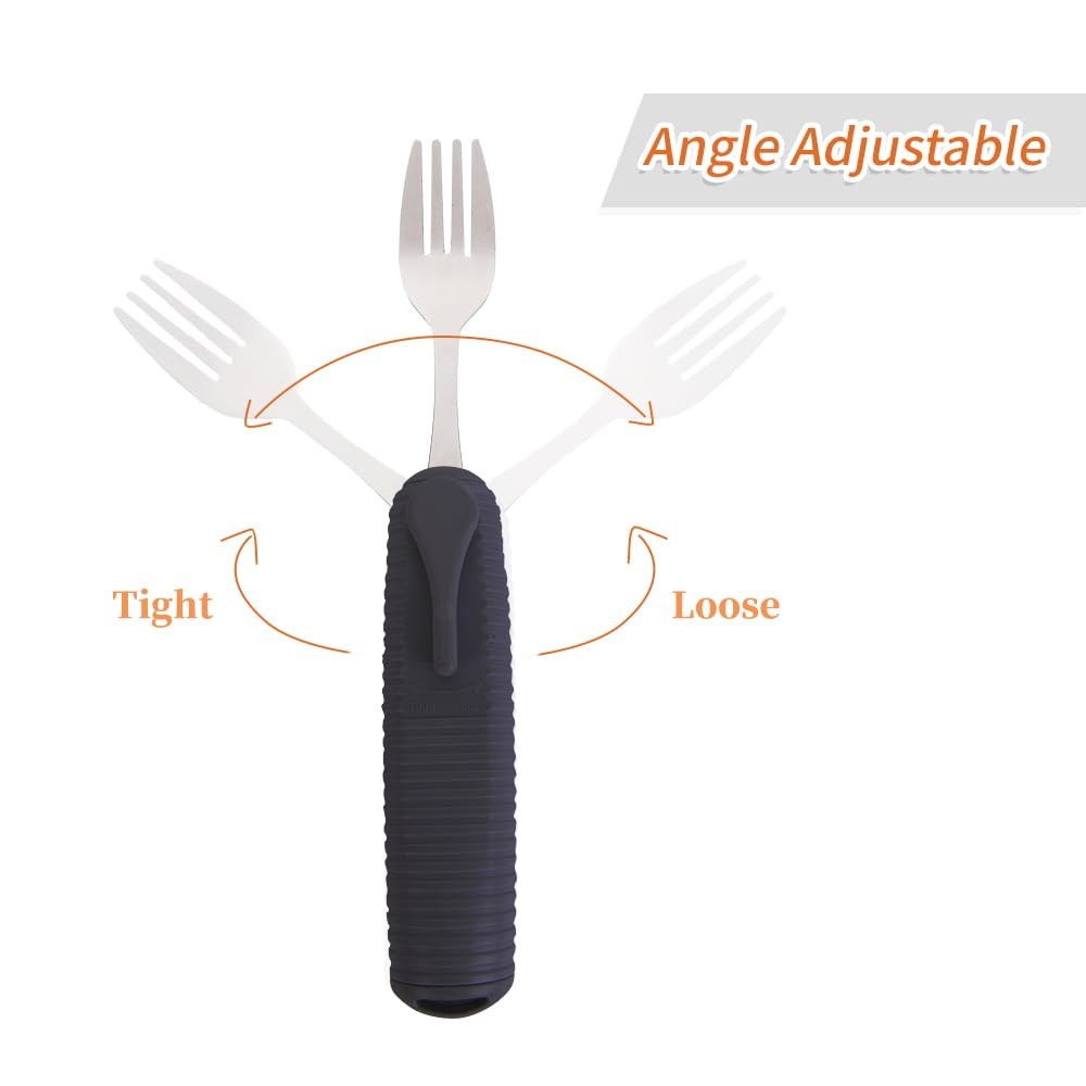 Forzaddik Adaptive Utensils Spoons Forks Set,Open Handle Design No Color