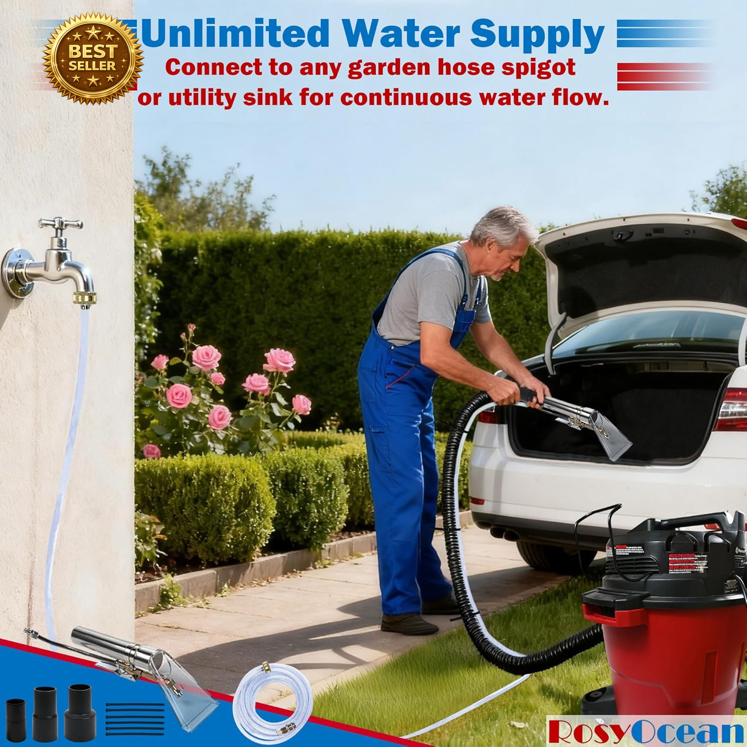 Shop Vac Extractor Kit Carpet Cleaner Attachment Universal Detailing Wand Hose