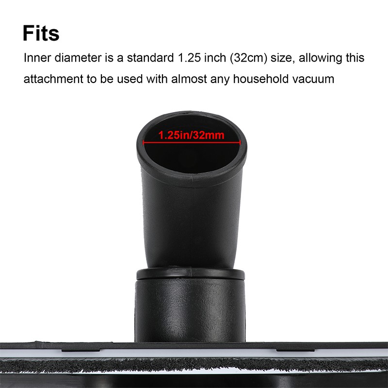 Universal 12″ Vacuum Cleaner Attachment 360 Floor Brush Tool 1.25″ 1-1/4″ 32mm