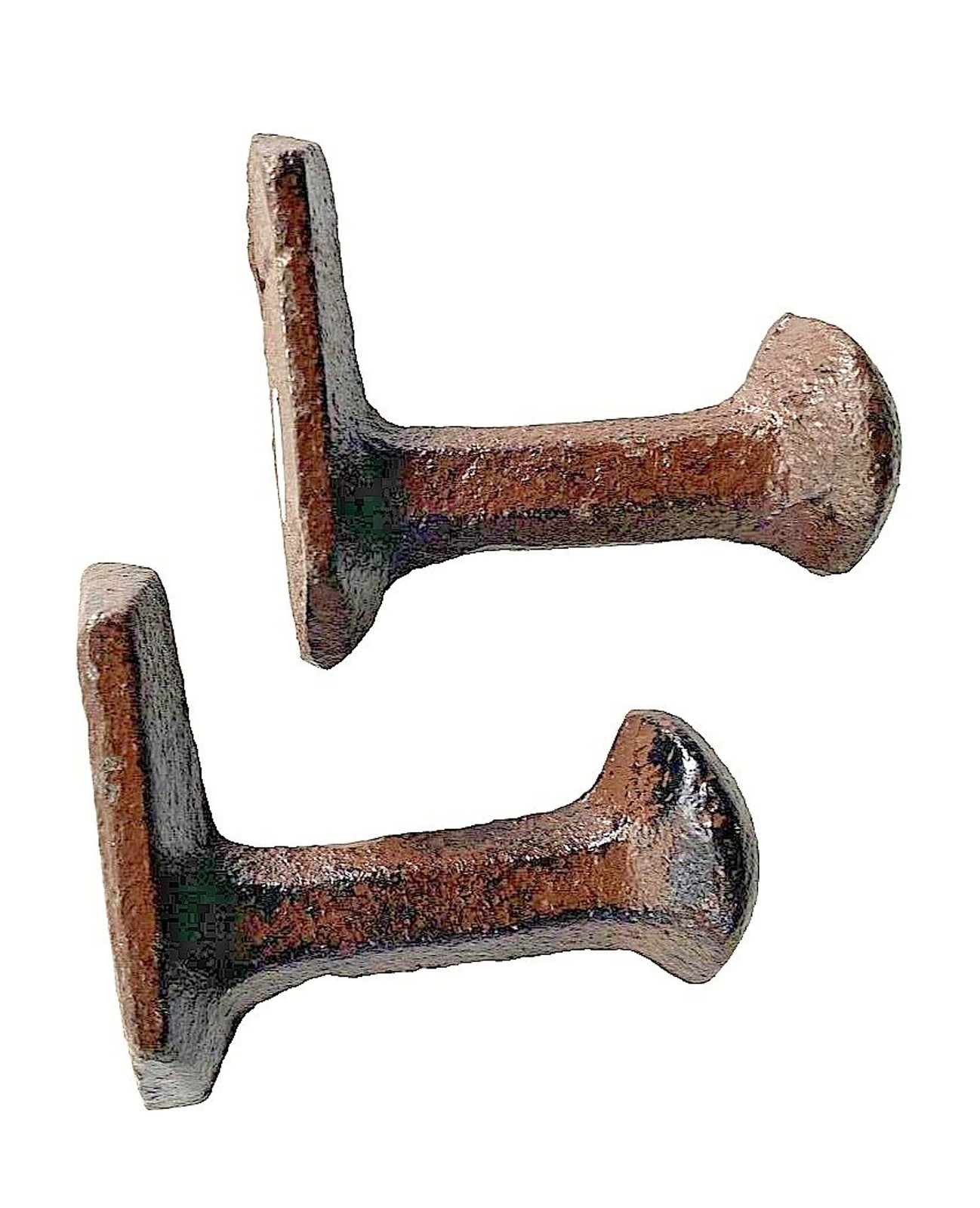 2 Railroad Nail Spike Wall Hook Cast Iron Rustic Western Rugged Wall Hook 2.25″