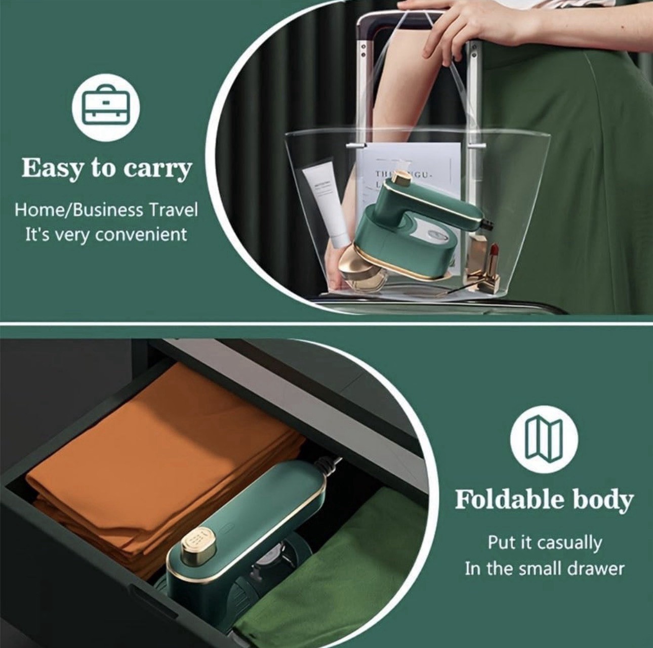 Garment Steamer Portable Travel Clothes Iron 3-in-1 Wrinkle Remover New