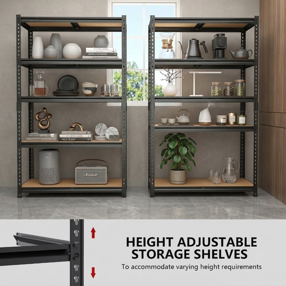Heavy Duty Garage Shelving, 2400 lbs Capacity 5-Tier Metal Storage Shelves,