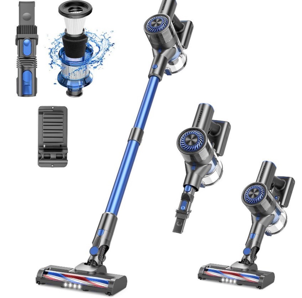 TEENDOW CORDLESS STICK VACUUM CLEANER 40min 150w RECHARGEABLE- BLUE