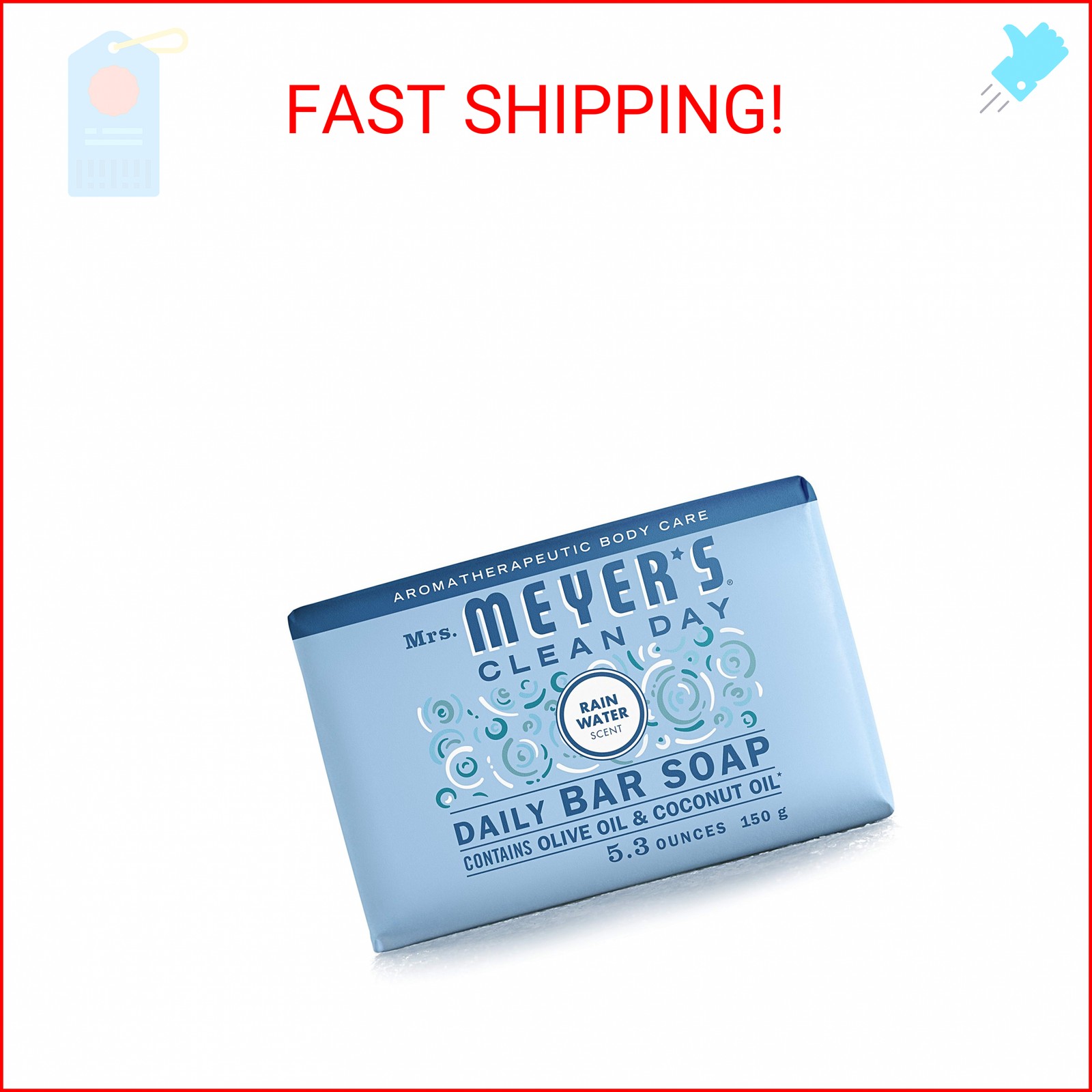 MRS. MEYER’S CLEAN DAY Bar Soap, Use as Body Wash or Hand Soap, Made with Essent