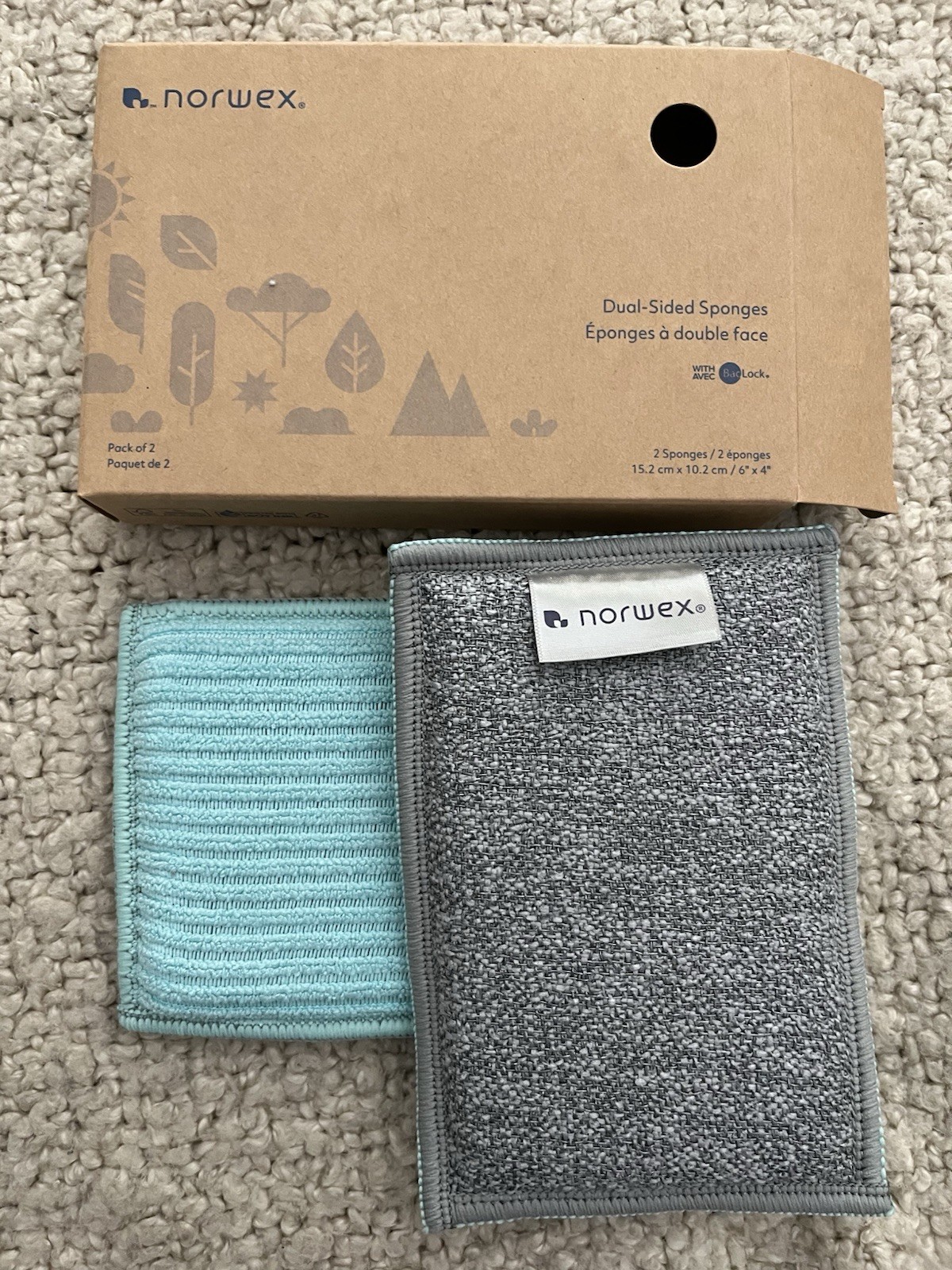 NORWEX Dual Sided Sponges EnviroSponges Spirisponge Scrub Kitchen Cloth