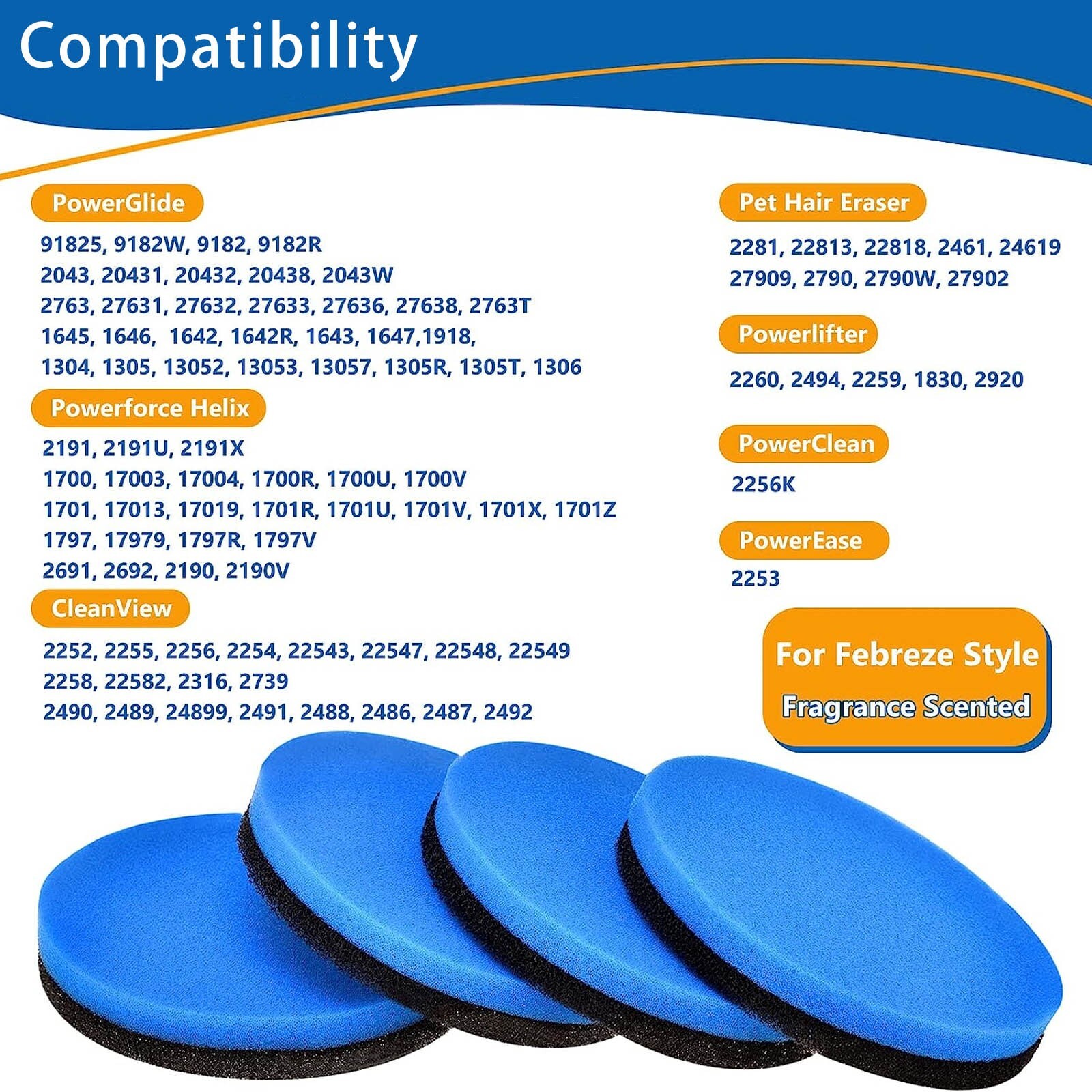 4 Pack Filter for Bissell Powerlifter Swivel Rewind Pet Vacuum 2259,1830