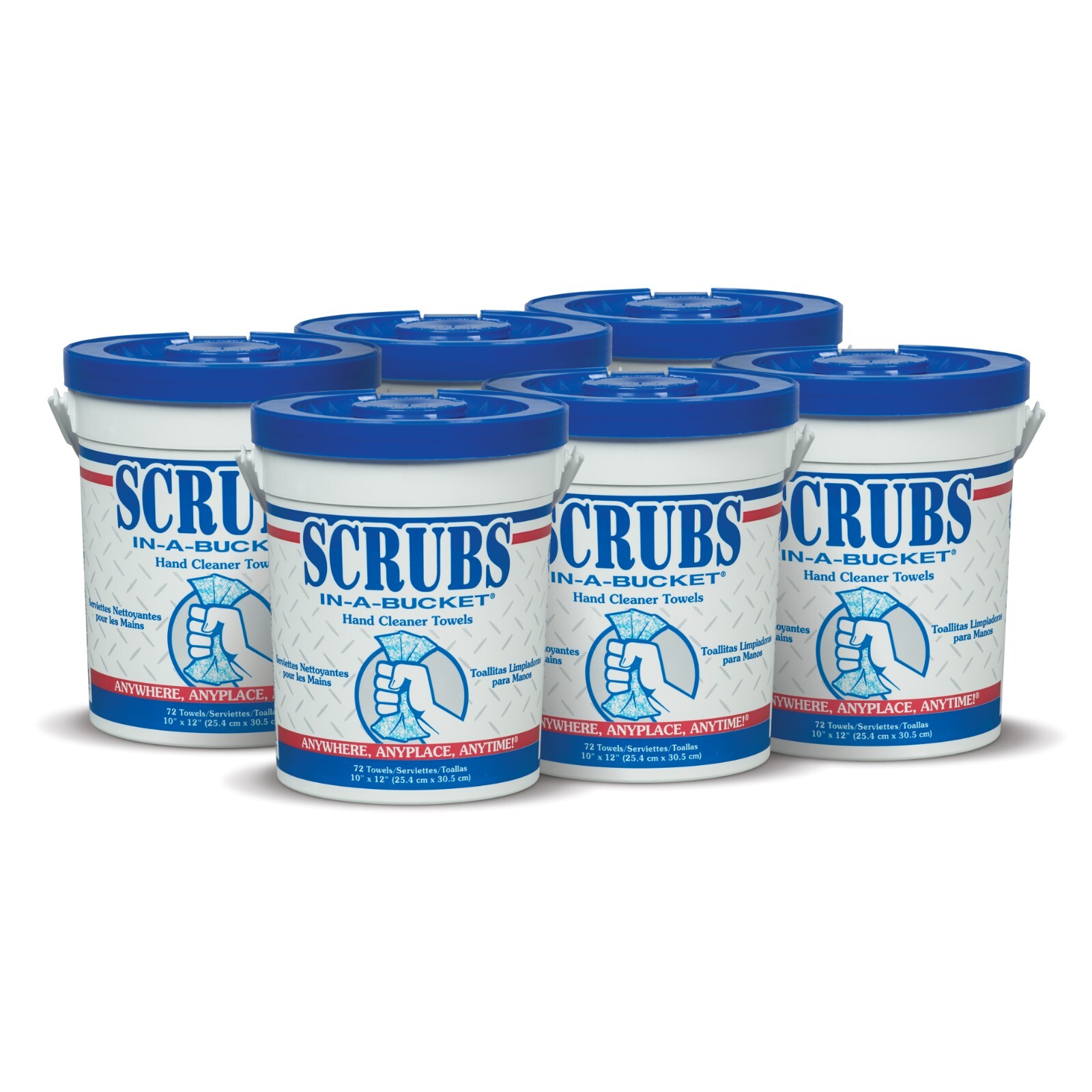 Scrubs In-A-Bucket 42272 10×12″ Hand Towel, 72 Count – 6 Tubs, FREE SHIPPING