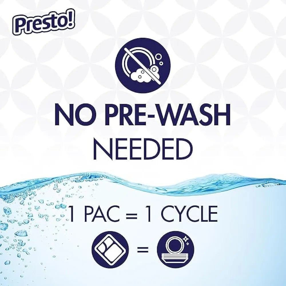 140 Presto! Triple Action Dishwasher Pacs, Fresh Scent, Amazon Brand 2x 70 Count