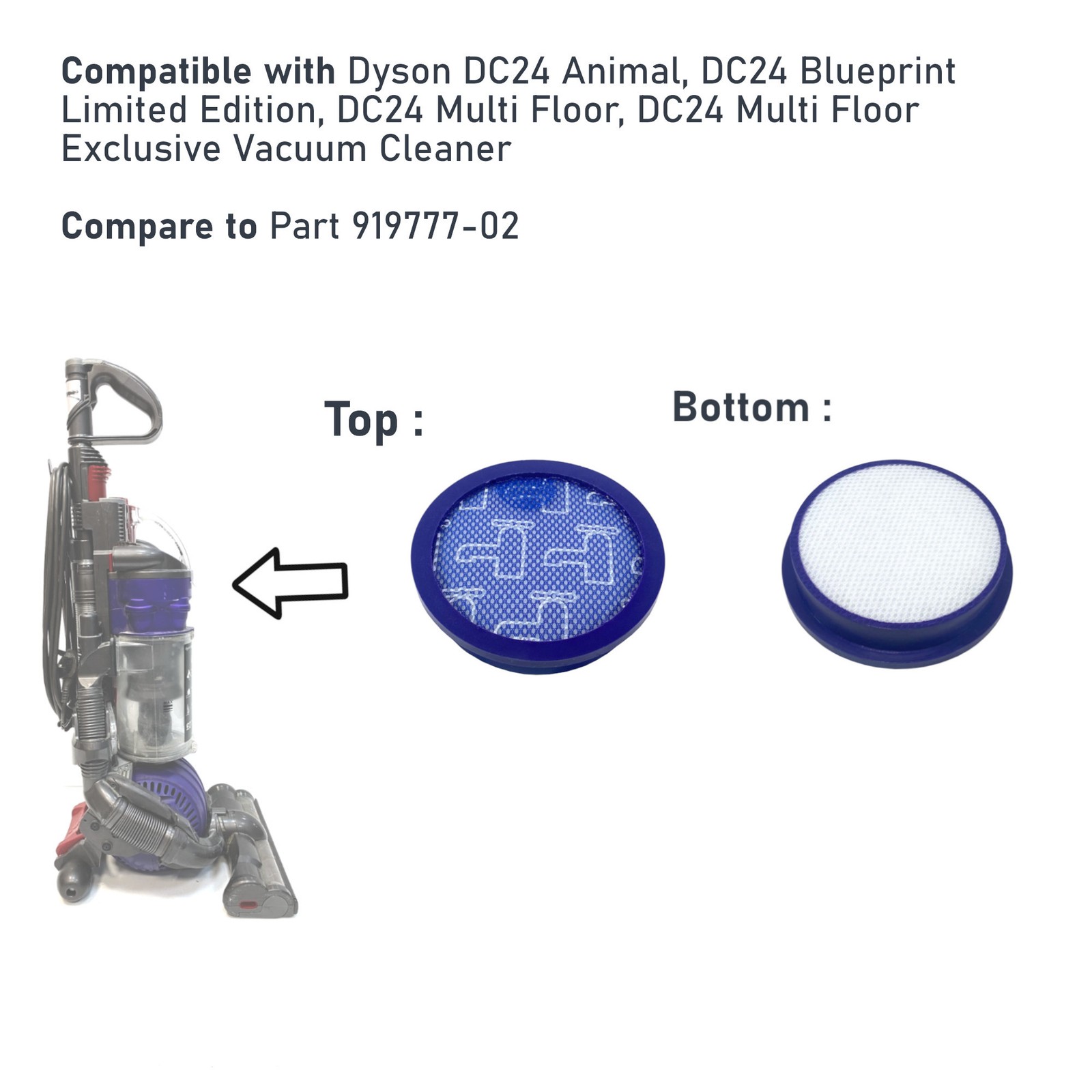 MaximalPower Pre-Filter Replacement for VF DYSON DC24 PRE Washable & Reusable