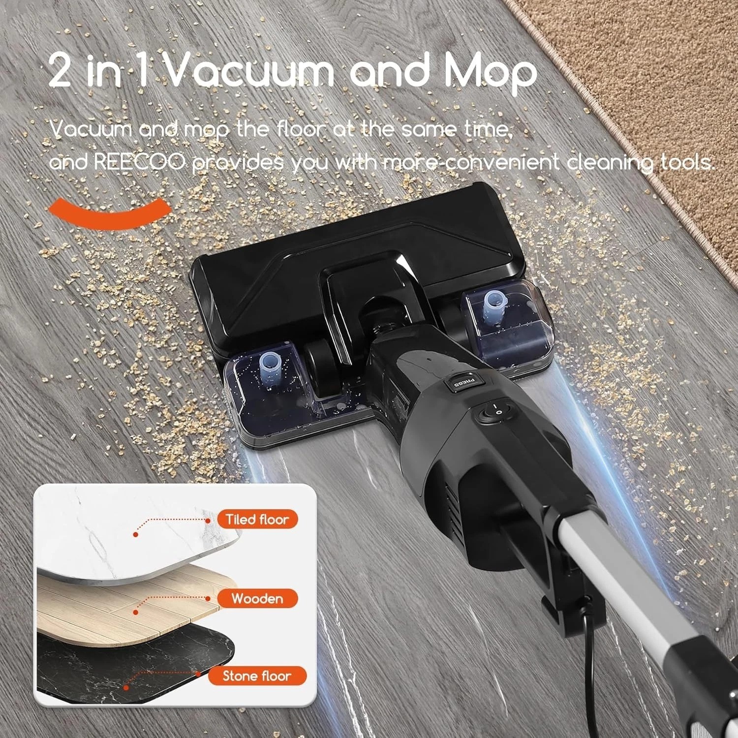 Versatile 600W Vacuum and Mop All-in-One – Perfect for Hard Floors & Carpets