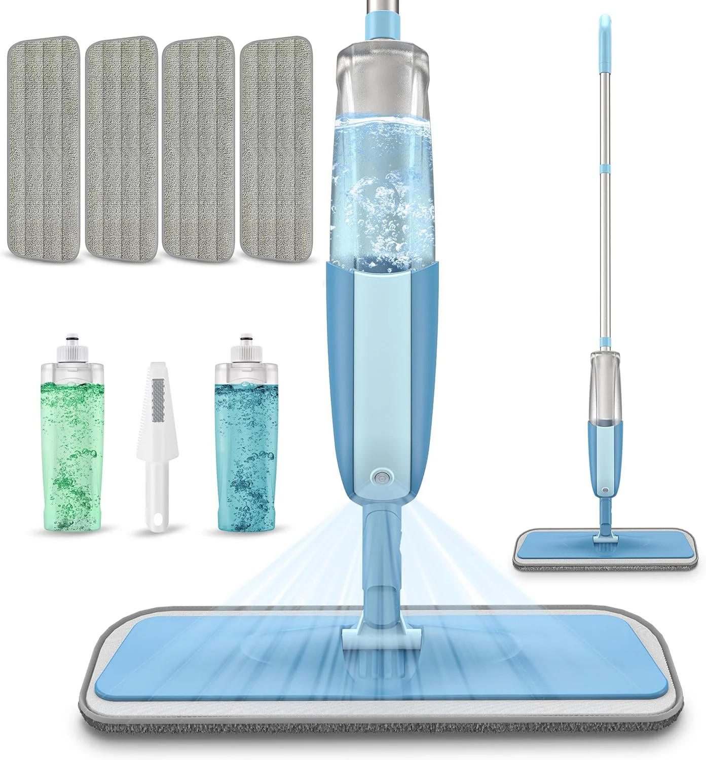 Spray Mop for Hardwood & Tile – Reusable Pads, Refillable Bottles