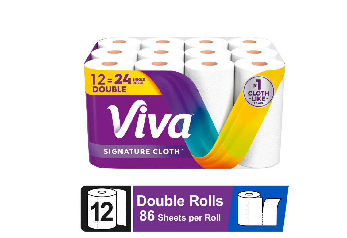 Viva Signature Cloth Paper Towels, 12 Double Rolls, 86 Sheets per Roll