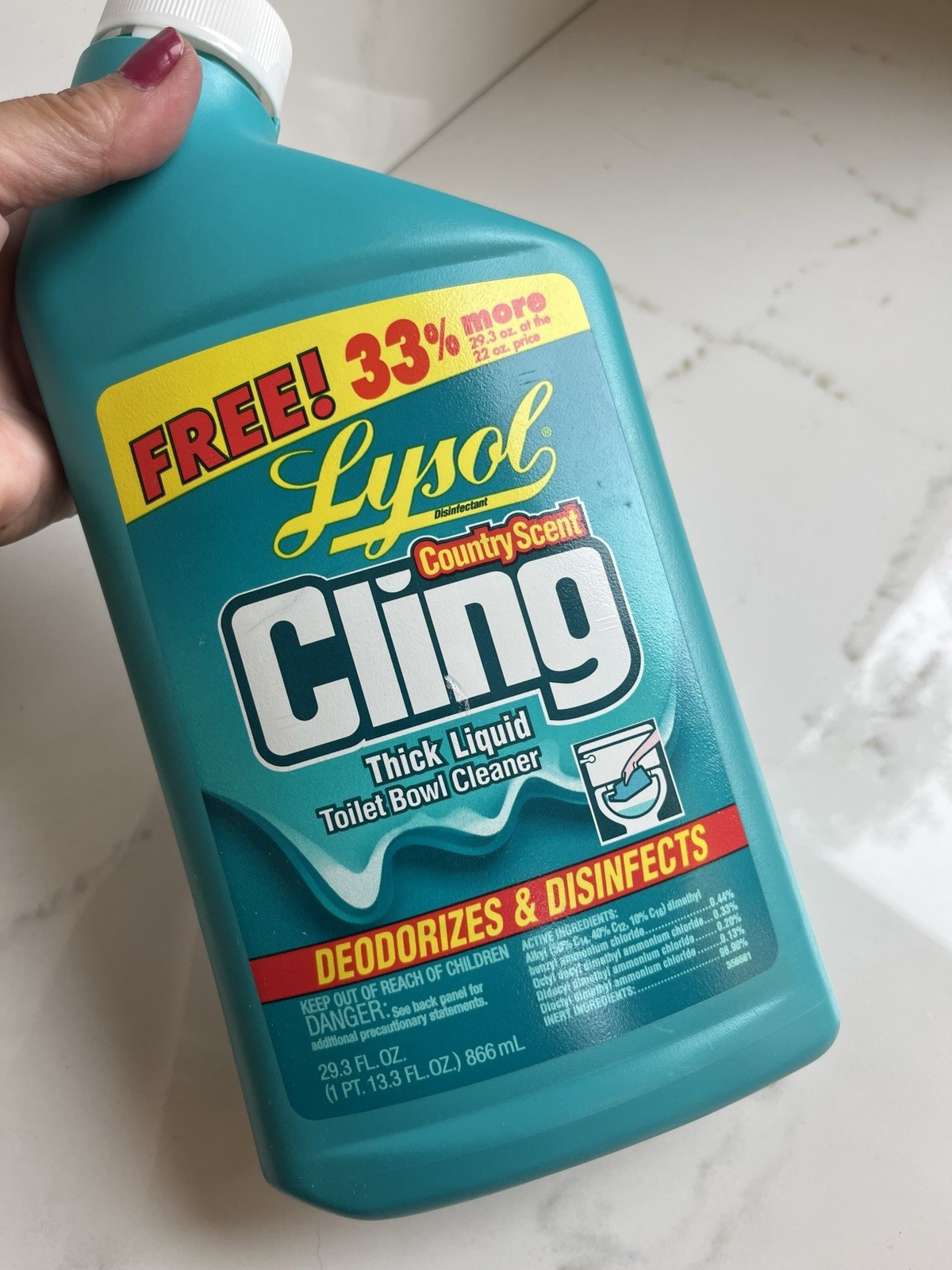 Vtg 90s Lysol Cling Toliet Bowl Cleaner Country Scent 29.3 Fl OZ Thick Liquid