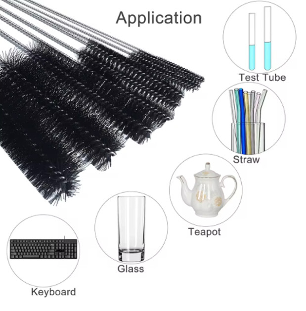 10PCS Multifunctional Cleaning Brush Set Nylon Detail Brushes for Straw, Pipe
