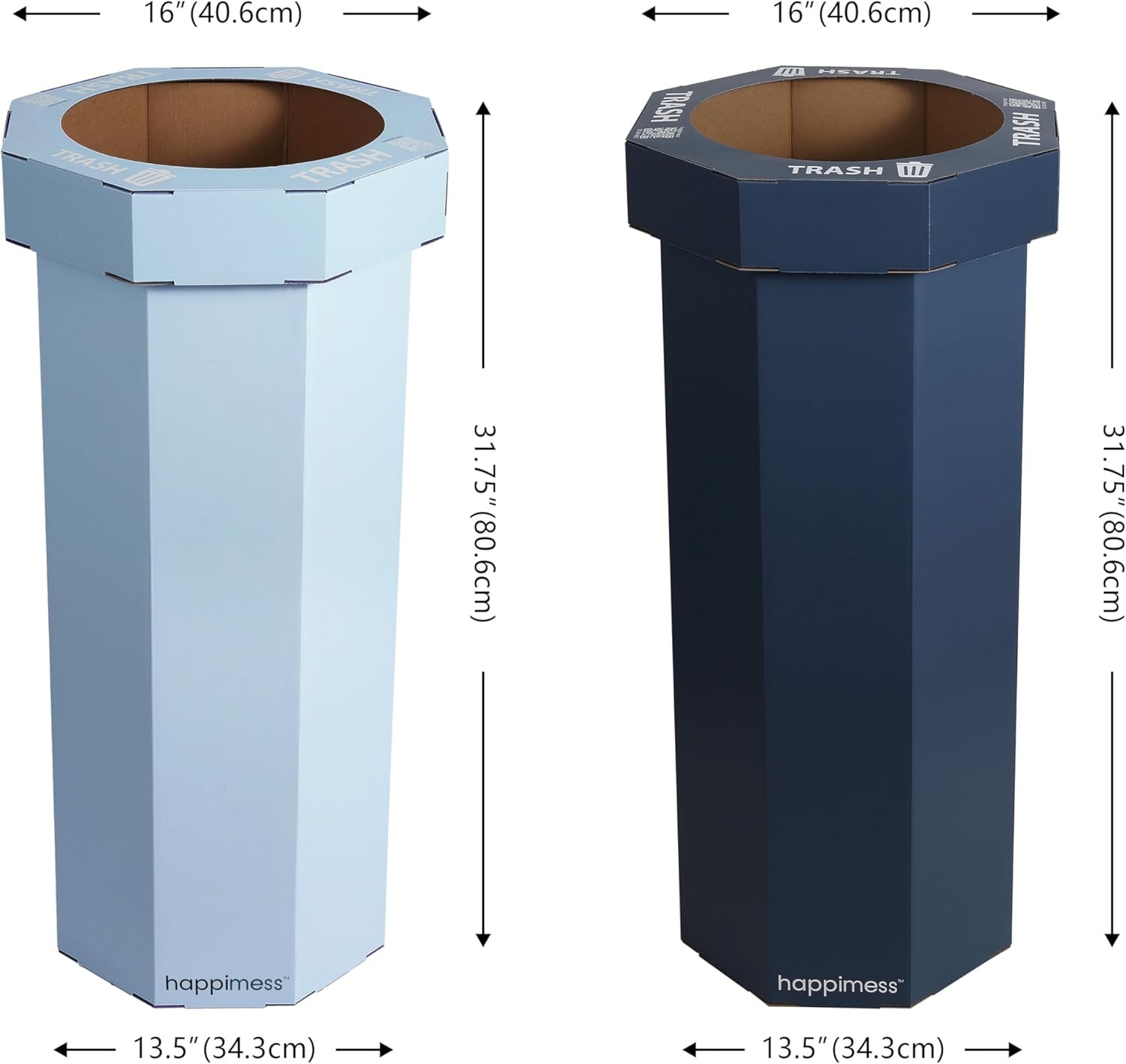 HPM1302B-2SET Fleur 25-Gallon Traditional Classic Disposable Corrugated