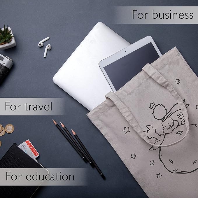 White Reusable Tote Bag Grocery Cotton Lightweight Eco Bag Unisex Dreamer Bag