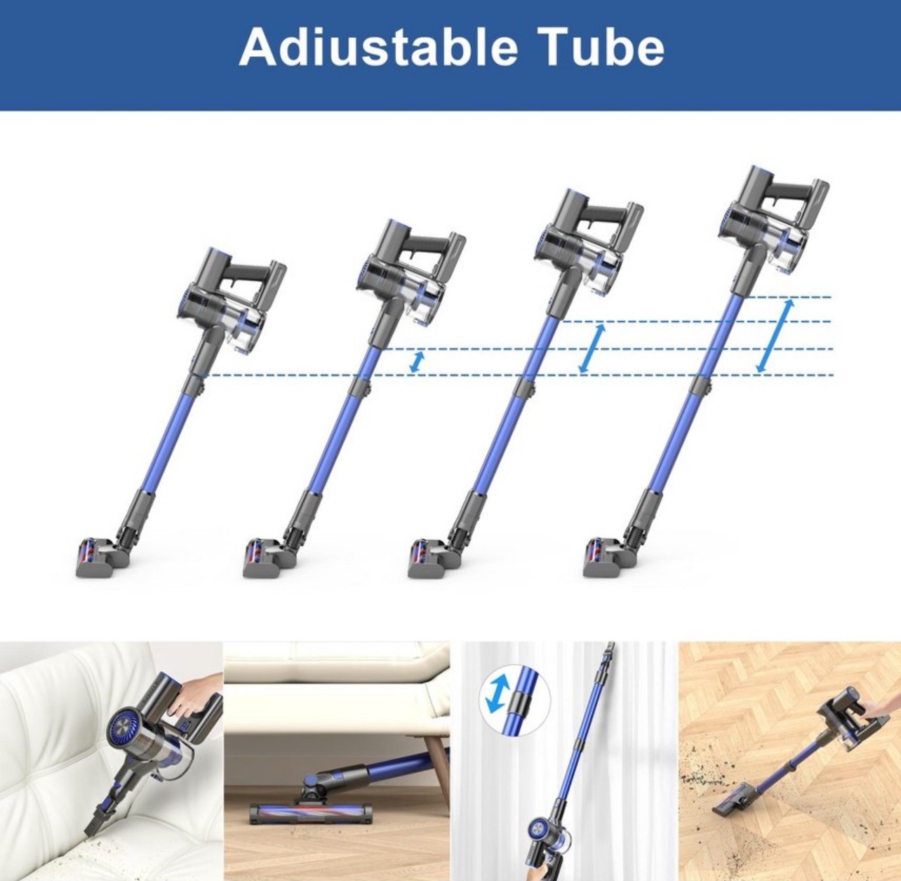 TEENDOW CORDLESS STICK VACUUM CLEANER 40min 150w RECHARGEABLE- BLUE