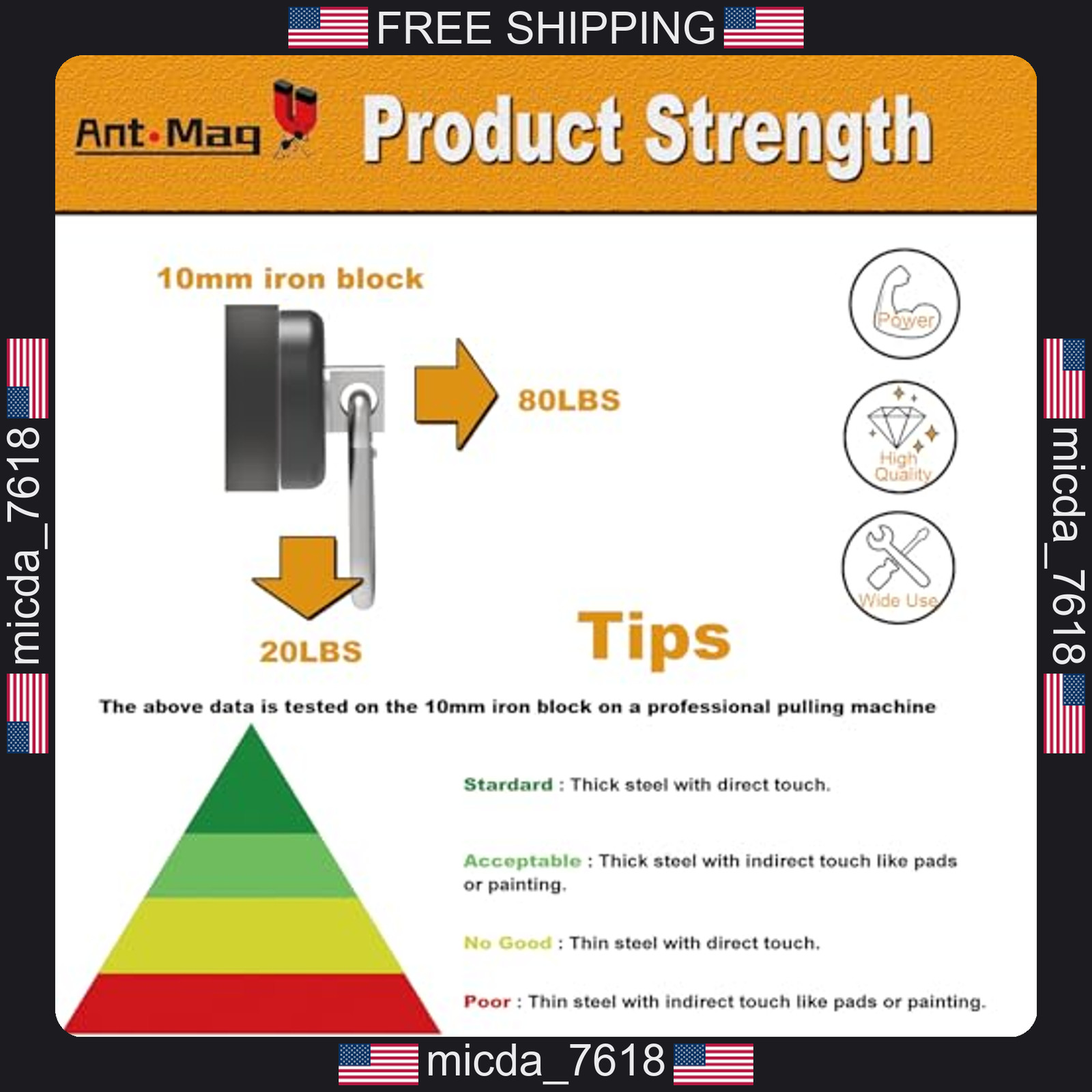 4 Pack Heavy Duty Magnetic Hooks for Indoor Outdoor Use