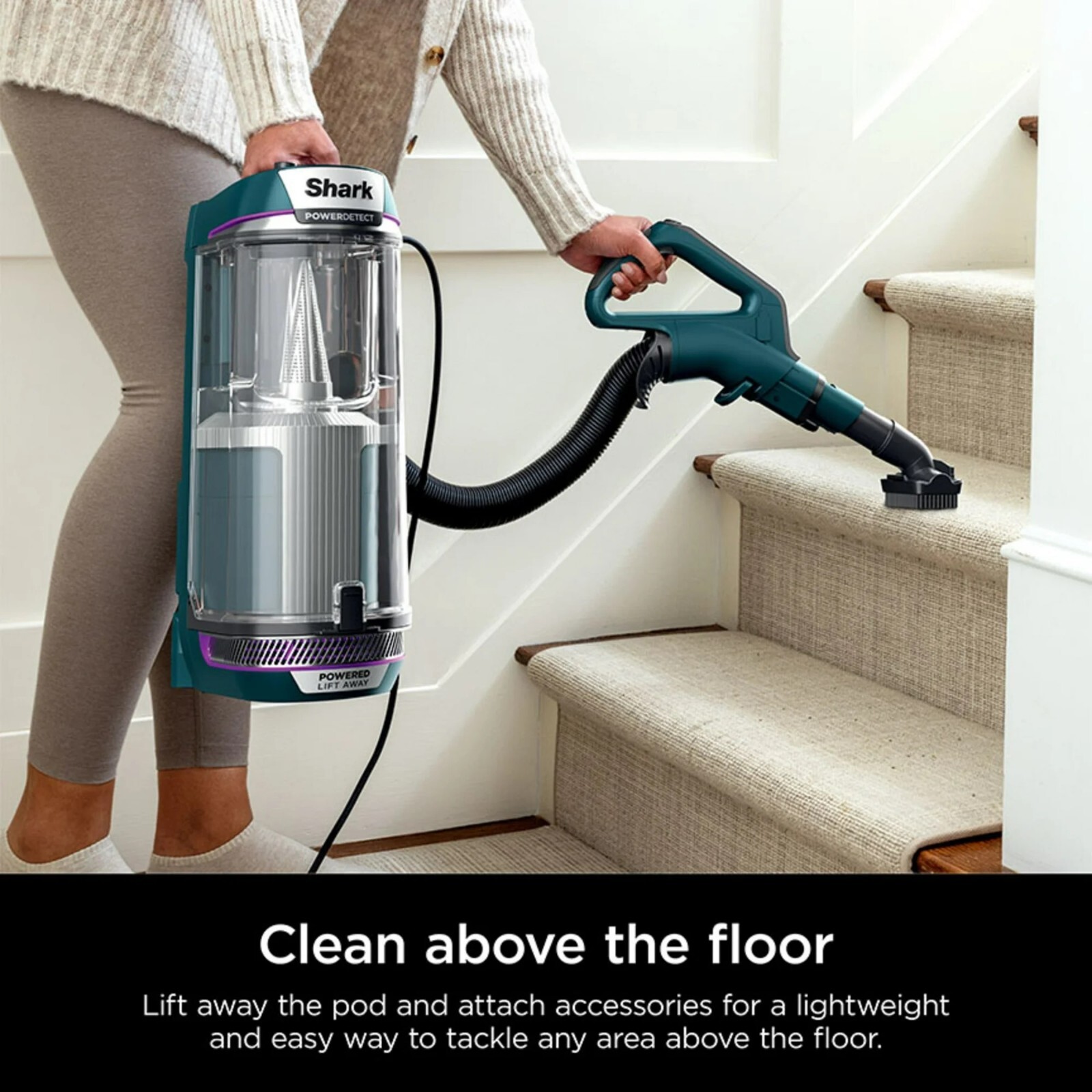 Shark POWERDETECT Upright Vacuum Self Cleaning Brushroll Duoclean Odor Powerful