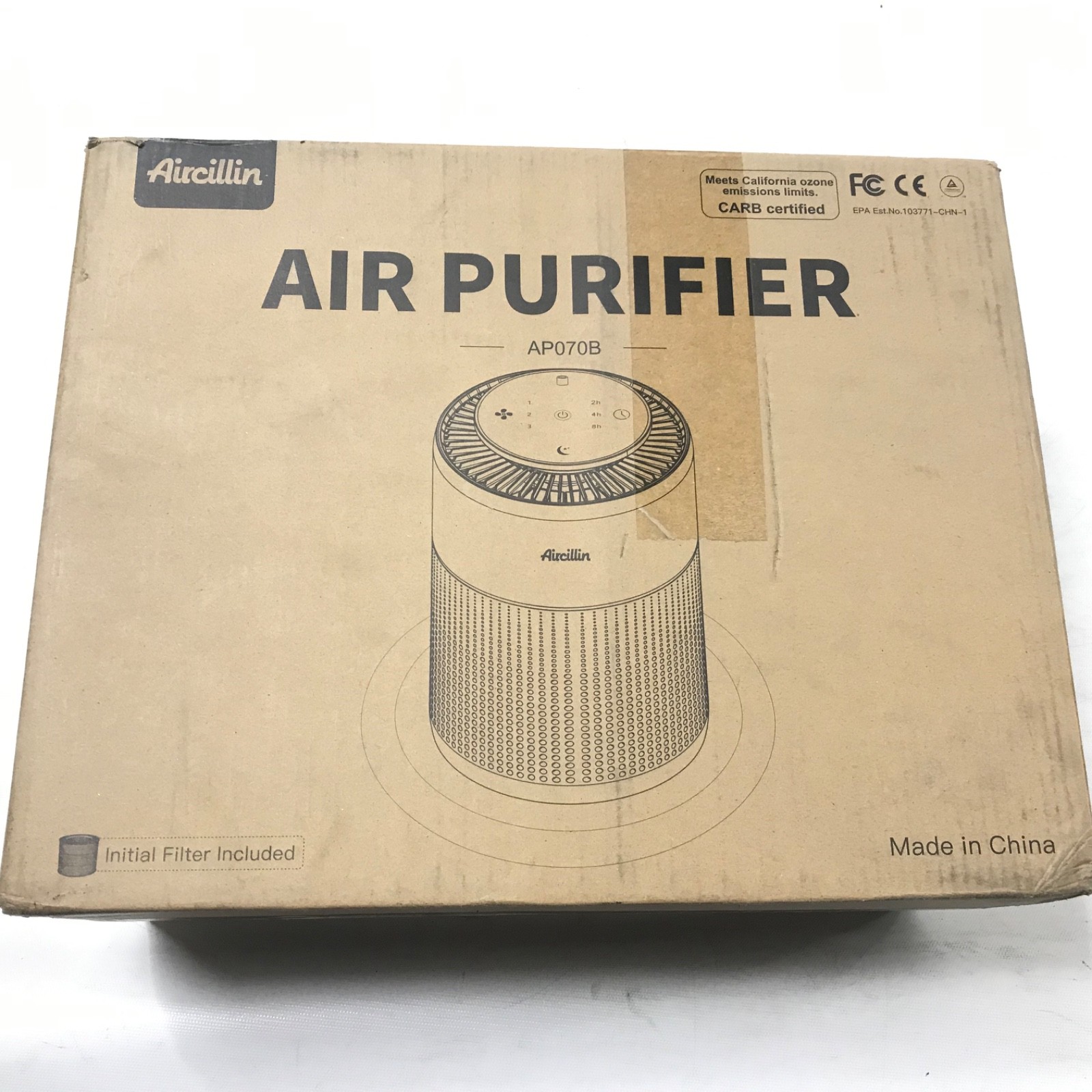 Aircillin HEPA Air Purifier for Home Bedroom Quiet Odor Smoke Eliminator New