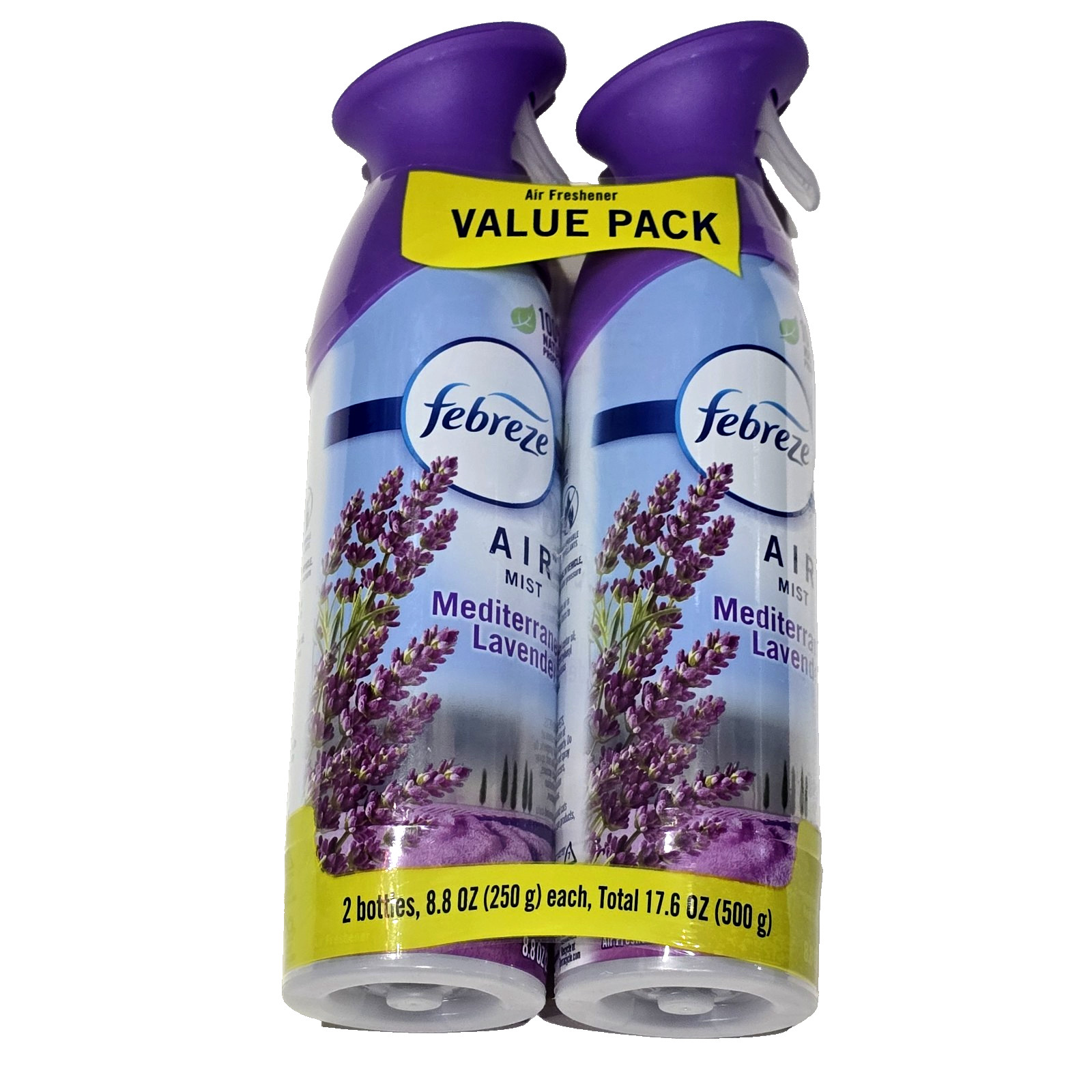 2 Pack Febreze Air Mist Mediterranean Lavender 8.8oz Air Freshener Spray