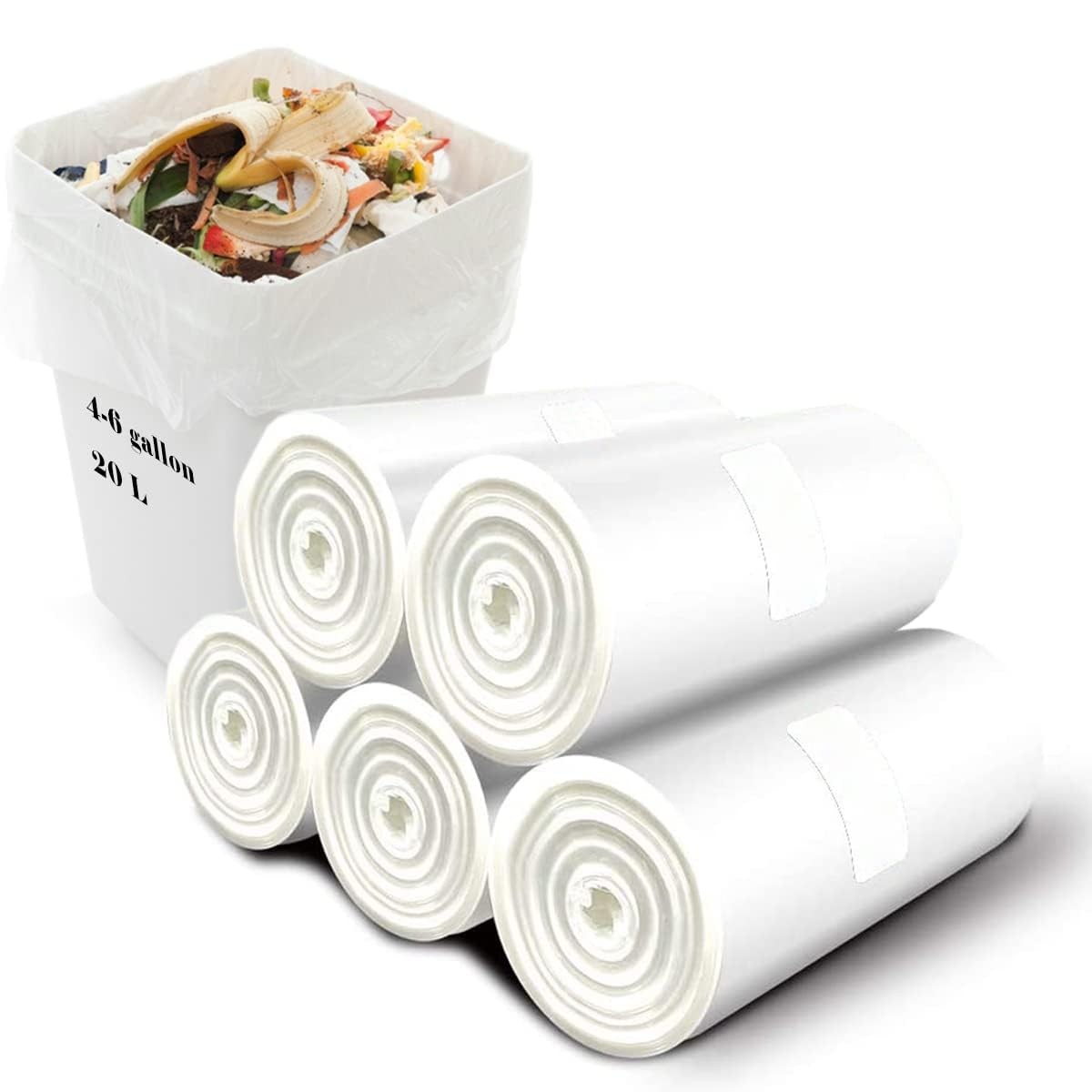 Small Garbage Bags 4 Gallon – Compost Bags, Kitchen Biodegradable Compostable…