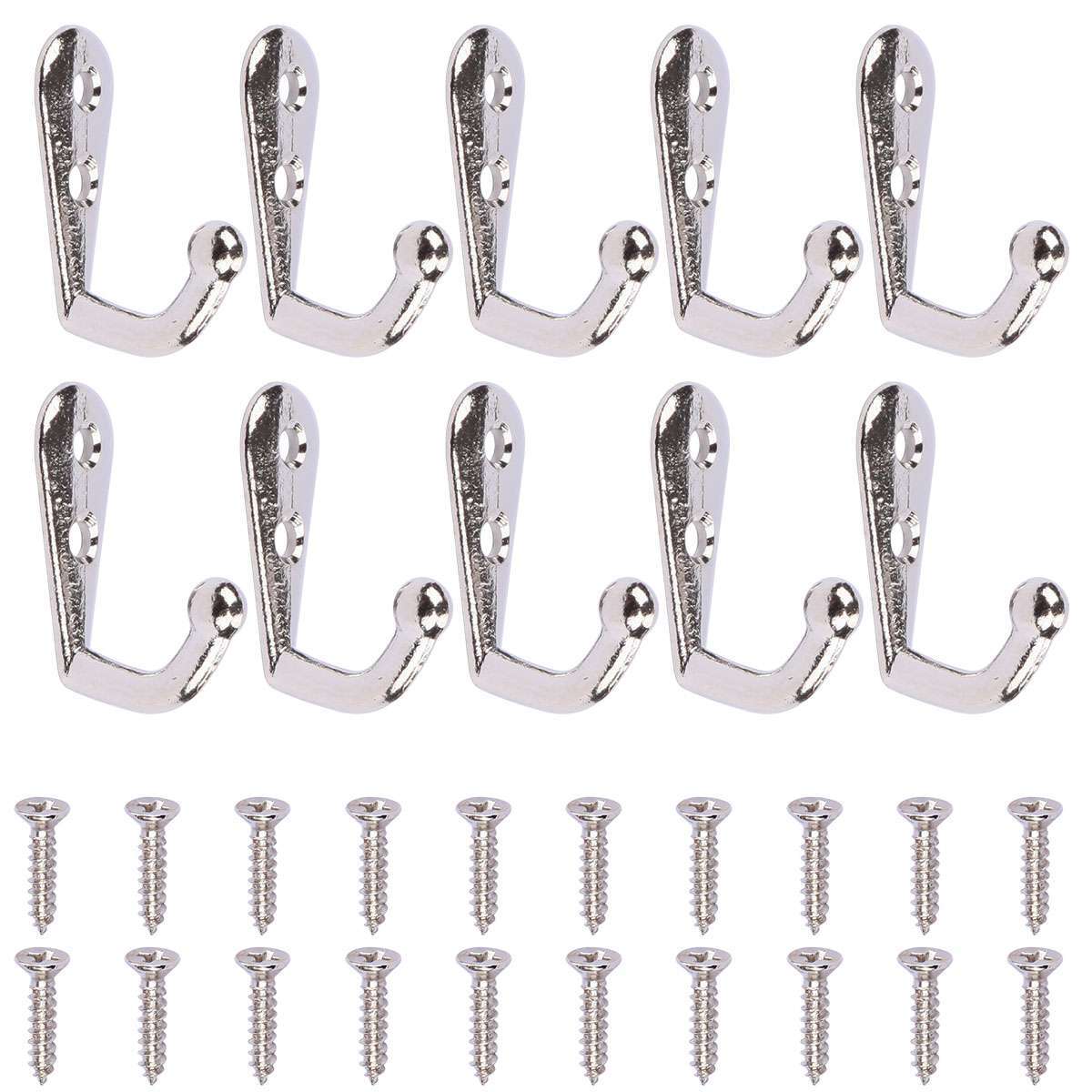 40Pack Hanging Metal Single Hook Clothes Hat Coat Robe Wall Door Hangers Hooks