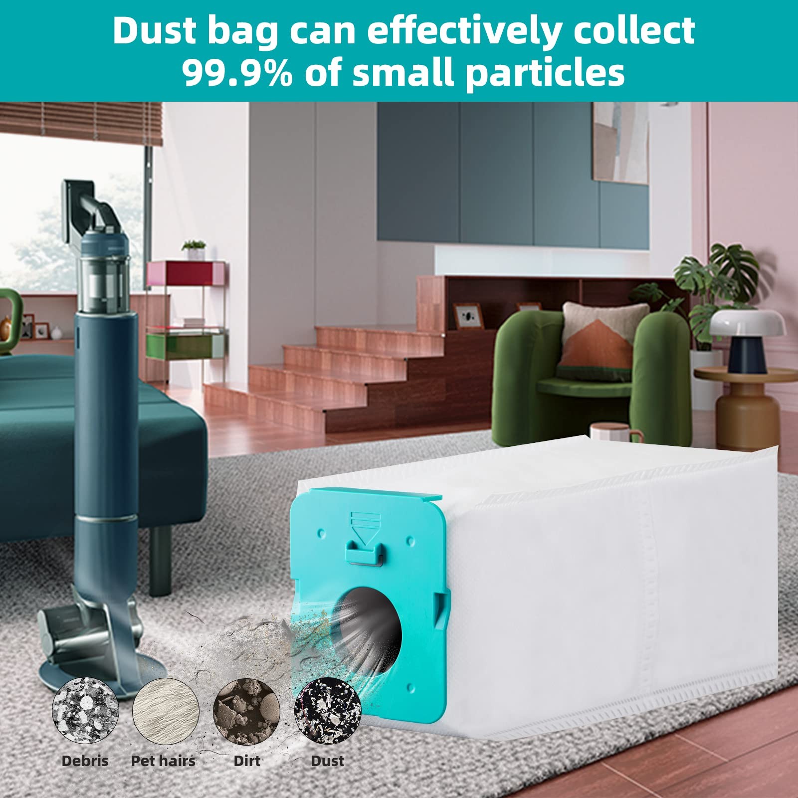 12 Pack VCA-ADB953 Dust Bags Compatible with SAMSUNG BESPOKE Jet Cordless Sti…