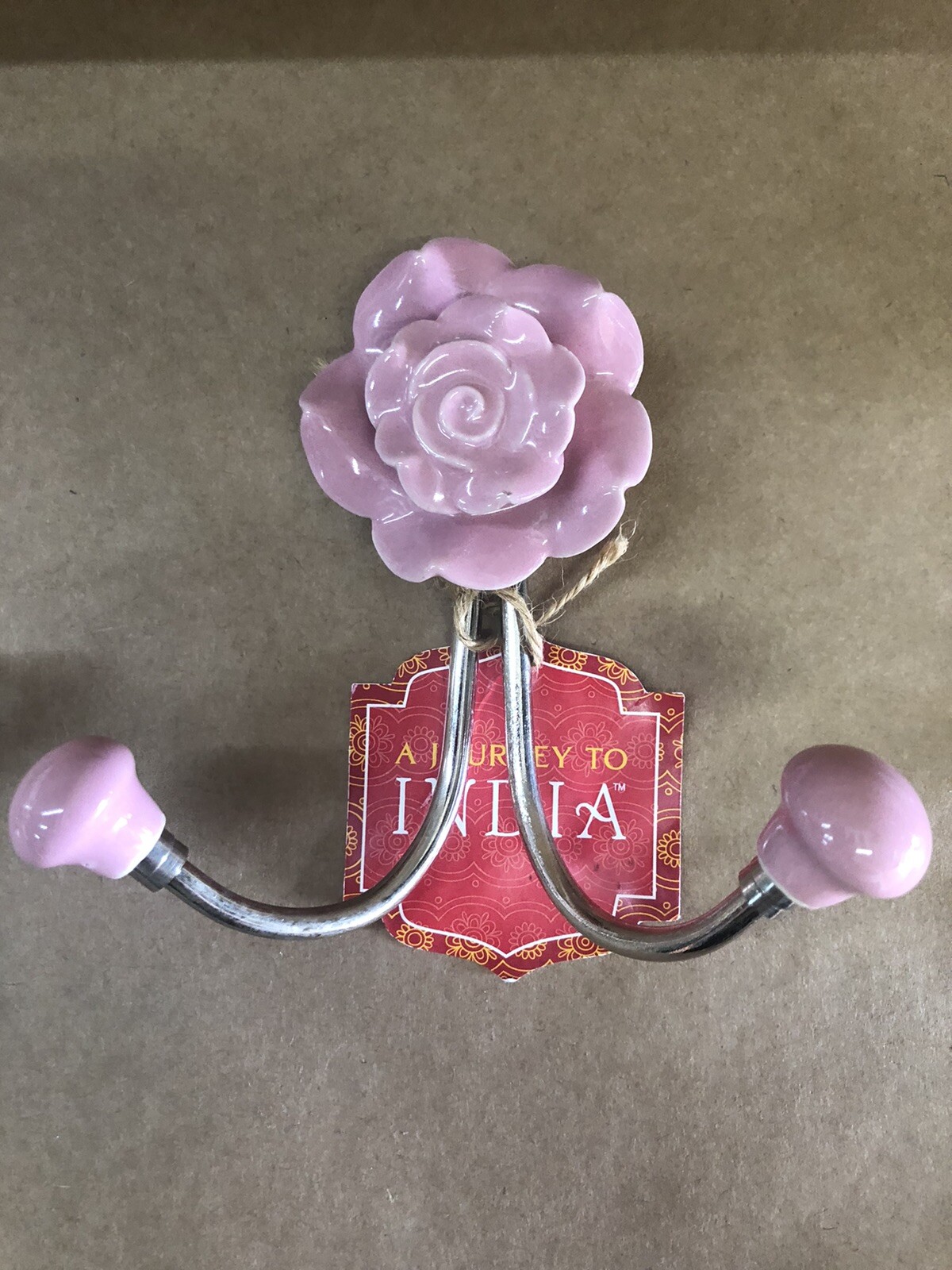 Flower Double Cloth Hanger Set Of 3 White/pink/green (See Pictures) last Item