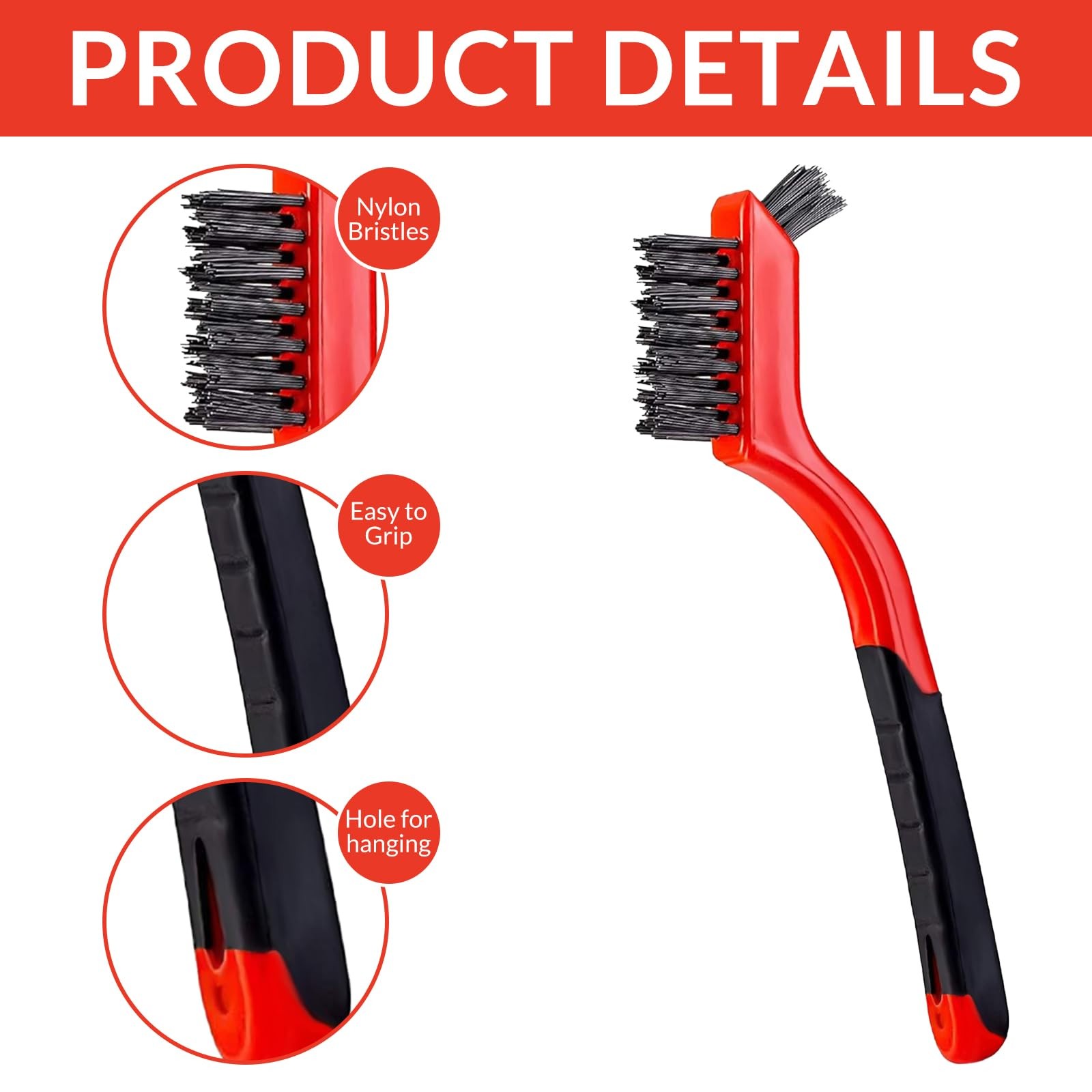 6 Pcs Nylon Cleaning Brushes – Non-Scratch Bristles Detailing Nylon Bristles …