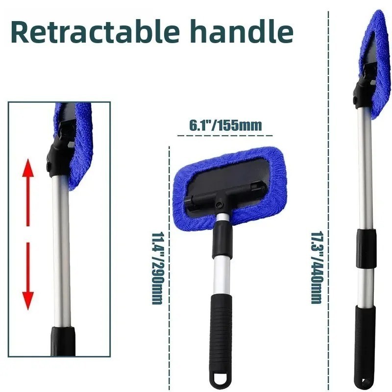 Windshield Cleaning Tool Kit Car Window Glass Wiper Cleaner Extendable Brush Pad