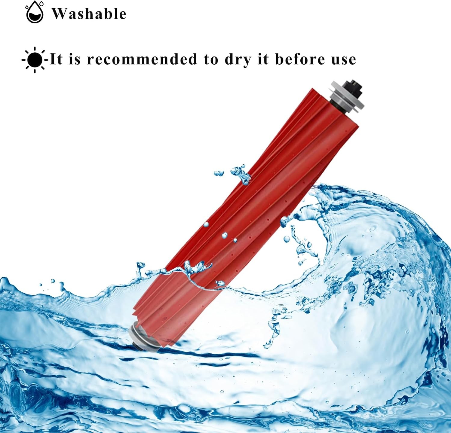 Rubber Main Brush Compatible with Roborock Q Revo S7 S7 S7 MaxV S7 MaxV Plus