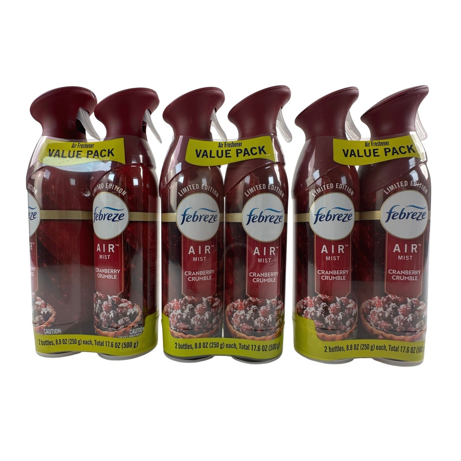 Febreze 6 Pack 8.8oz Air Freshener Red Cranberry Crumble Limited Edition