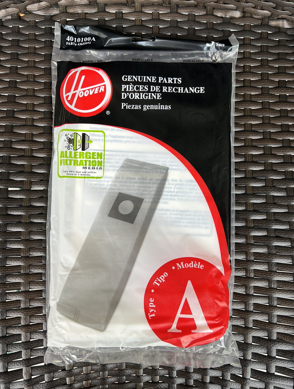2 Packs Of Hoover Type A Vacuum Cleaner Bags 4010100a 3 Per Pack Six Total Bags