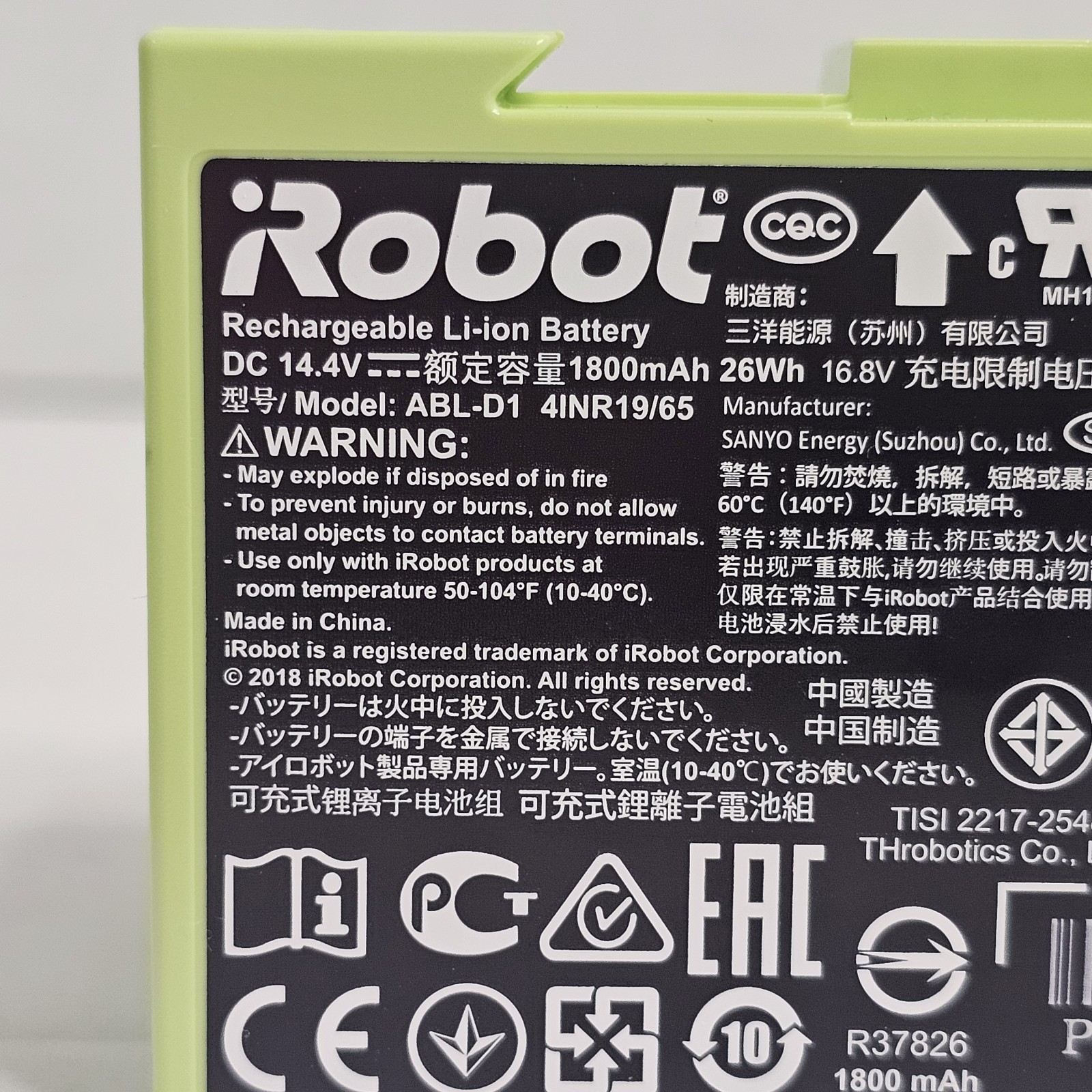 OEM iRobot Roomba Li-Ion Battery ABL-D1 i3 i4 i5 i6 i7 i8 e5 e6 j5 j7 Tested