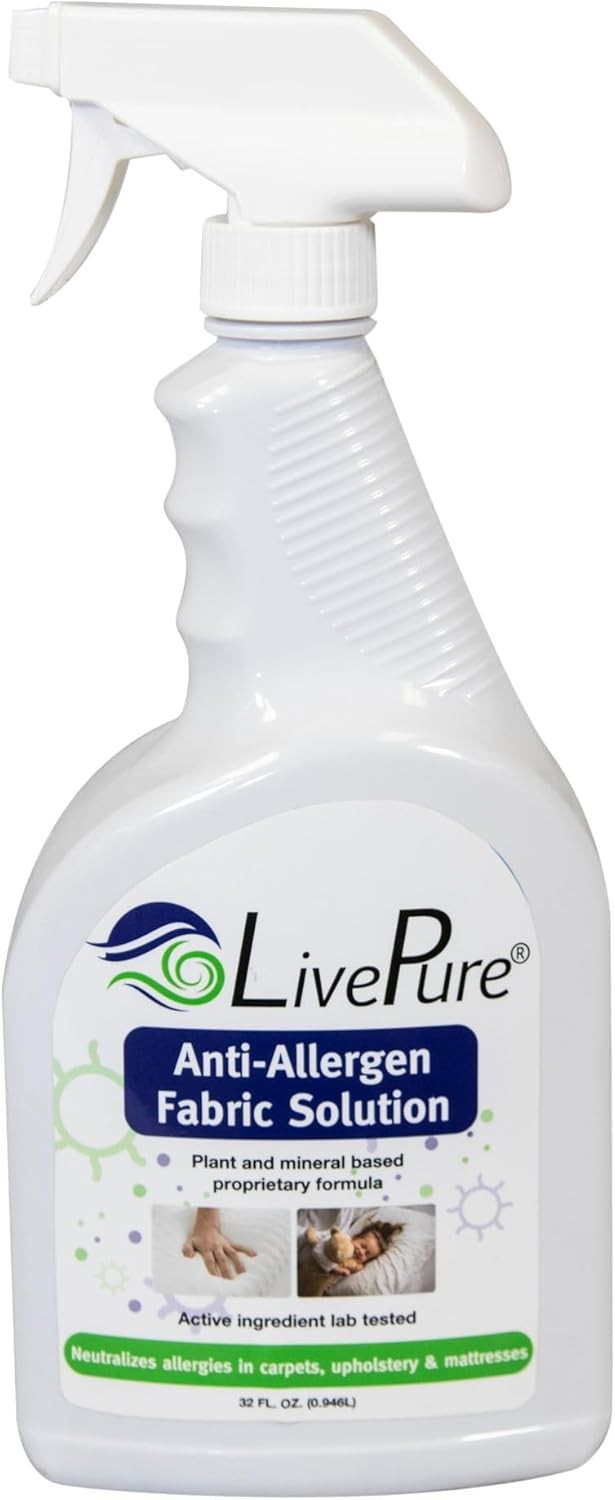 LivePure Anti-Allergen 32 OZ Fabric Spray for Household 32 Fl Oz (Pack of 1)