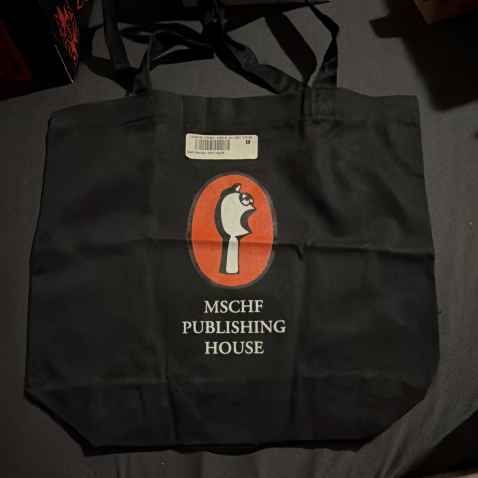 MSCHF Branded books tote bag